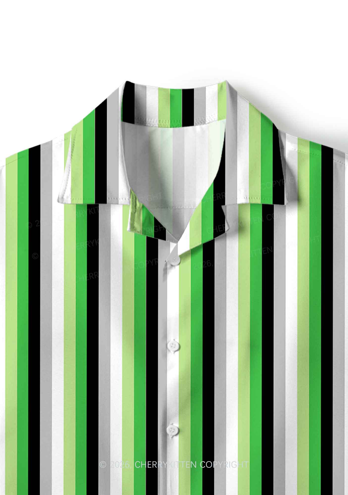 Aromantic Flag Pride Y2K Print Shirt Cherrykitten