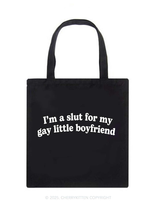 Slxt For My Gay BF Pride Y2K Canvas Tote Bag Cherrykitten