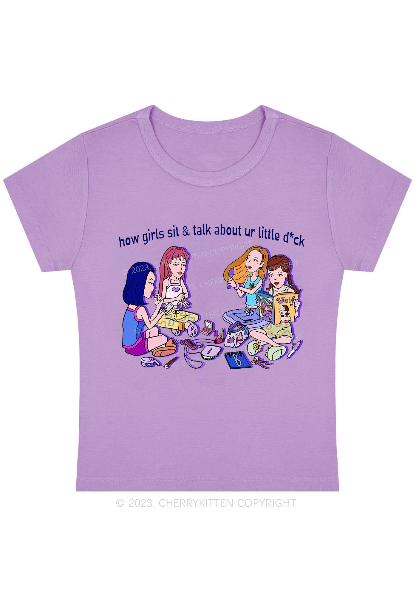 Curvy Girls Sit&Talk Baby Tee Cherrykitten