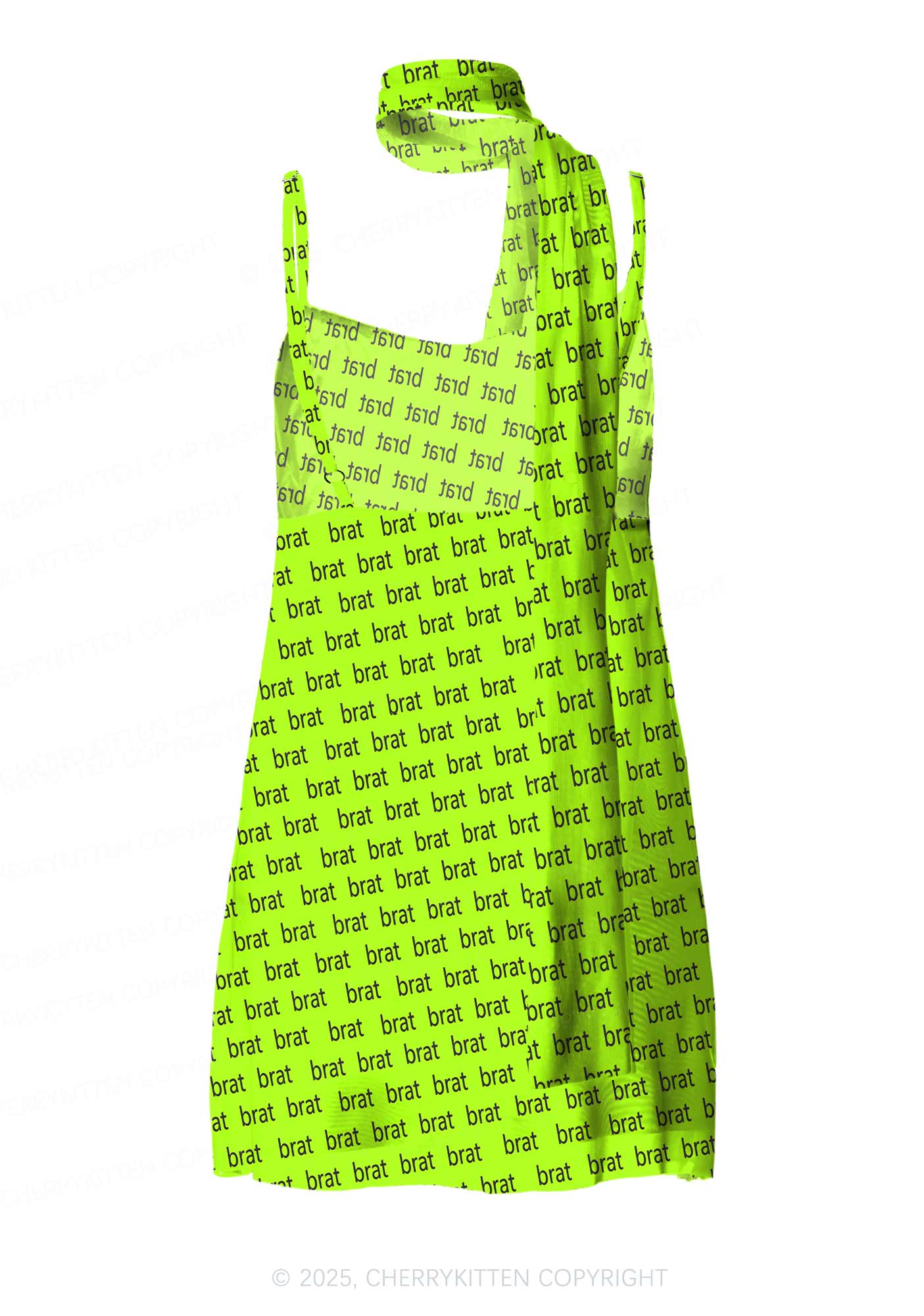 Brat Summer Y2K Mesh Slip Dress Cherrykitten
