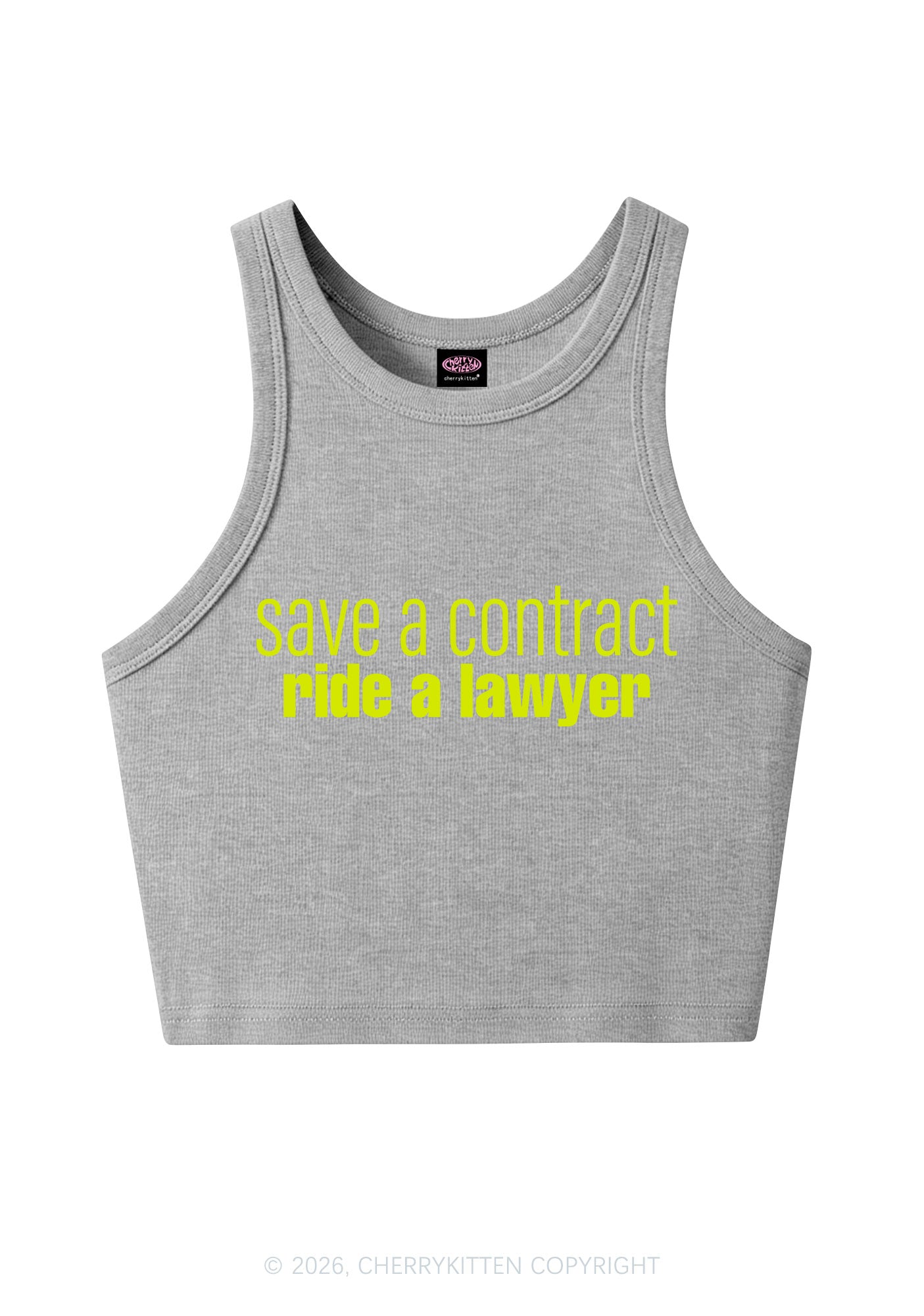 Save Contract Ride Lawyer Y2K Crop Tank Top Cherrykitten