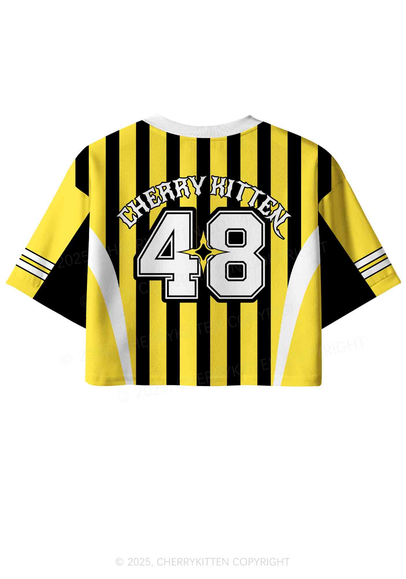 Custom Yellow Feral Y2K Crop Sport Jersey Shirts Cherrykitten
