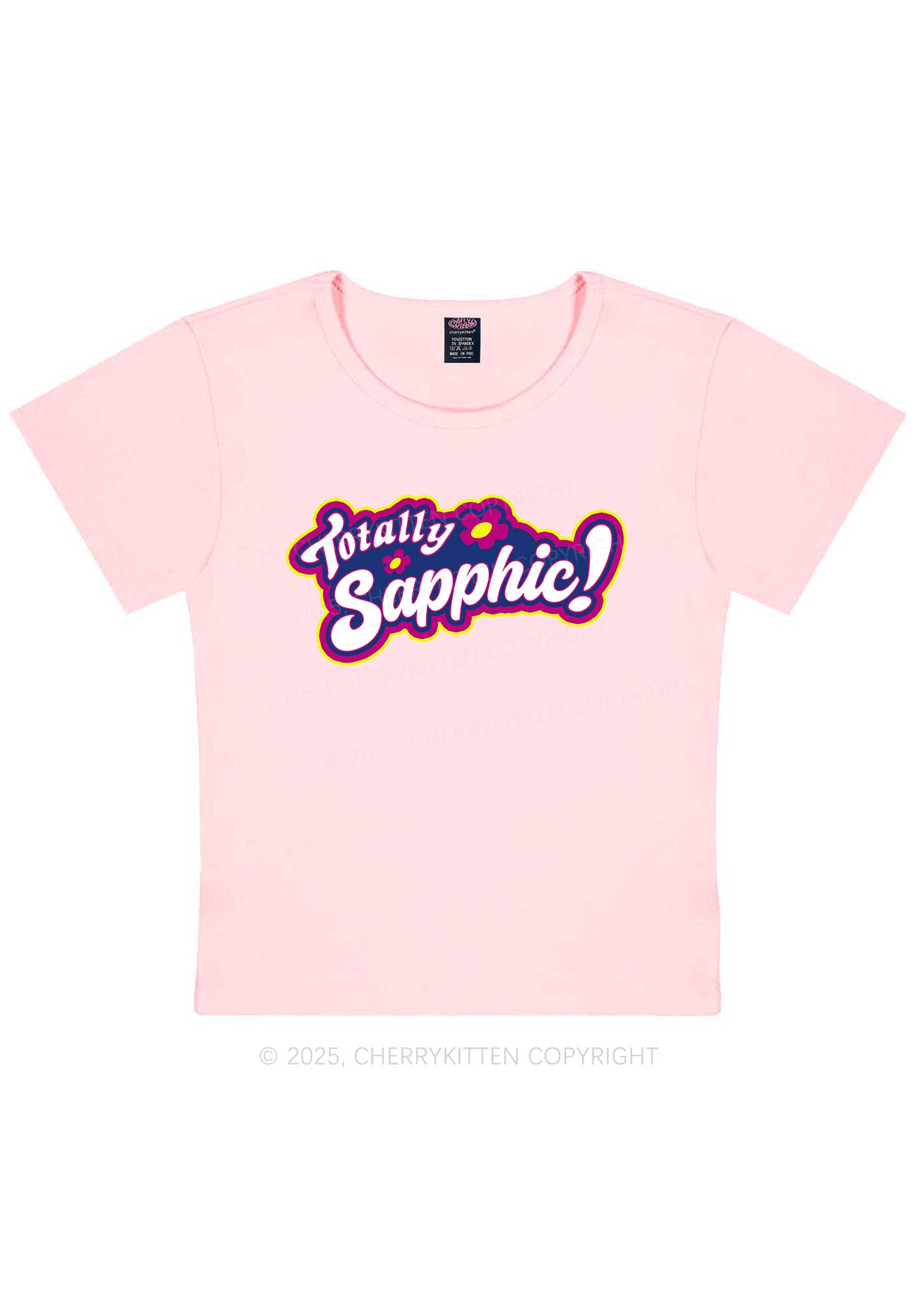 Totally Sapphic Pride Y2K Baby Tee Cherrykitten