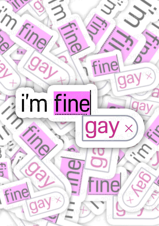 Im Fine Gay Pride 1Pc Y2K Sticker Cherrykitten