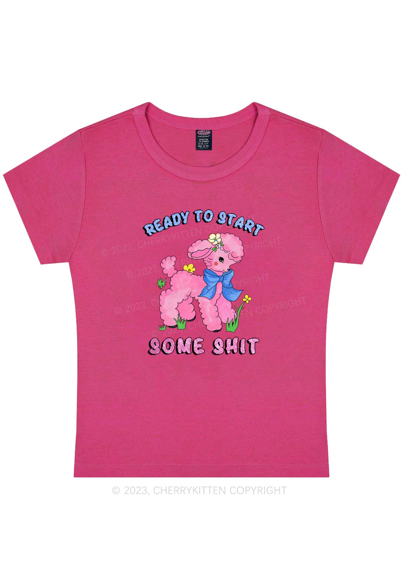 Curvy Start Some Shxt Y2K Baby Tee Cherrykitten