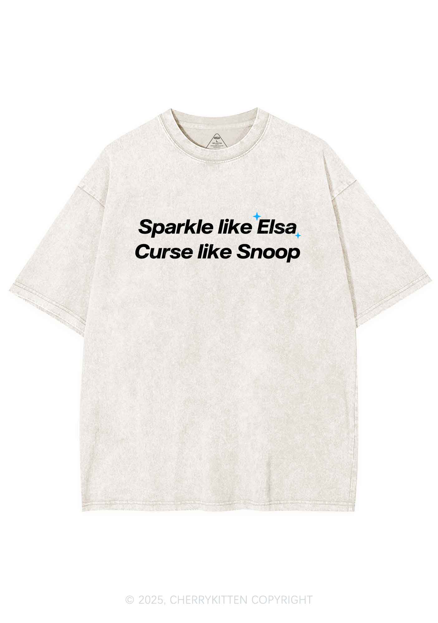 Sparkle Like Princess Y2K Shirts Washed Tee Cherrykitten