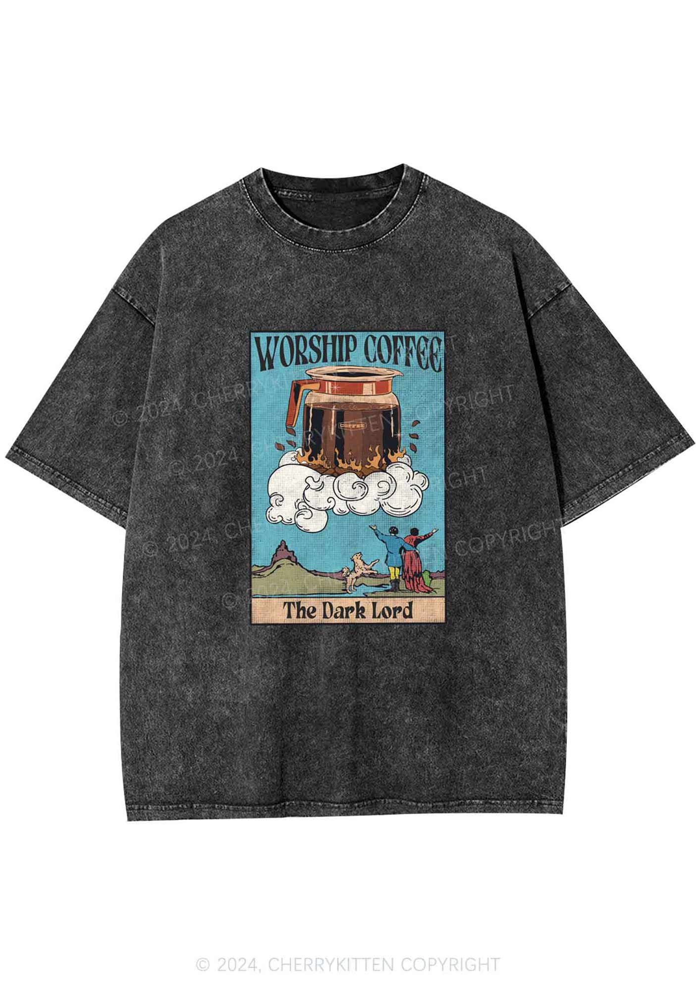 Worship Coffee Y2K Washed Tee Cherrykitten