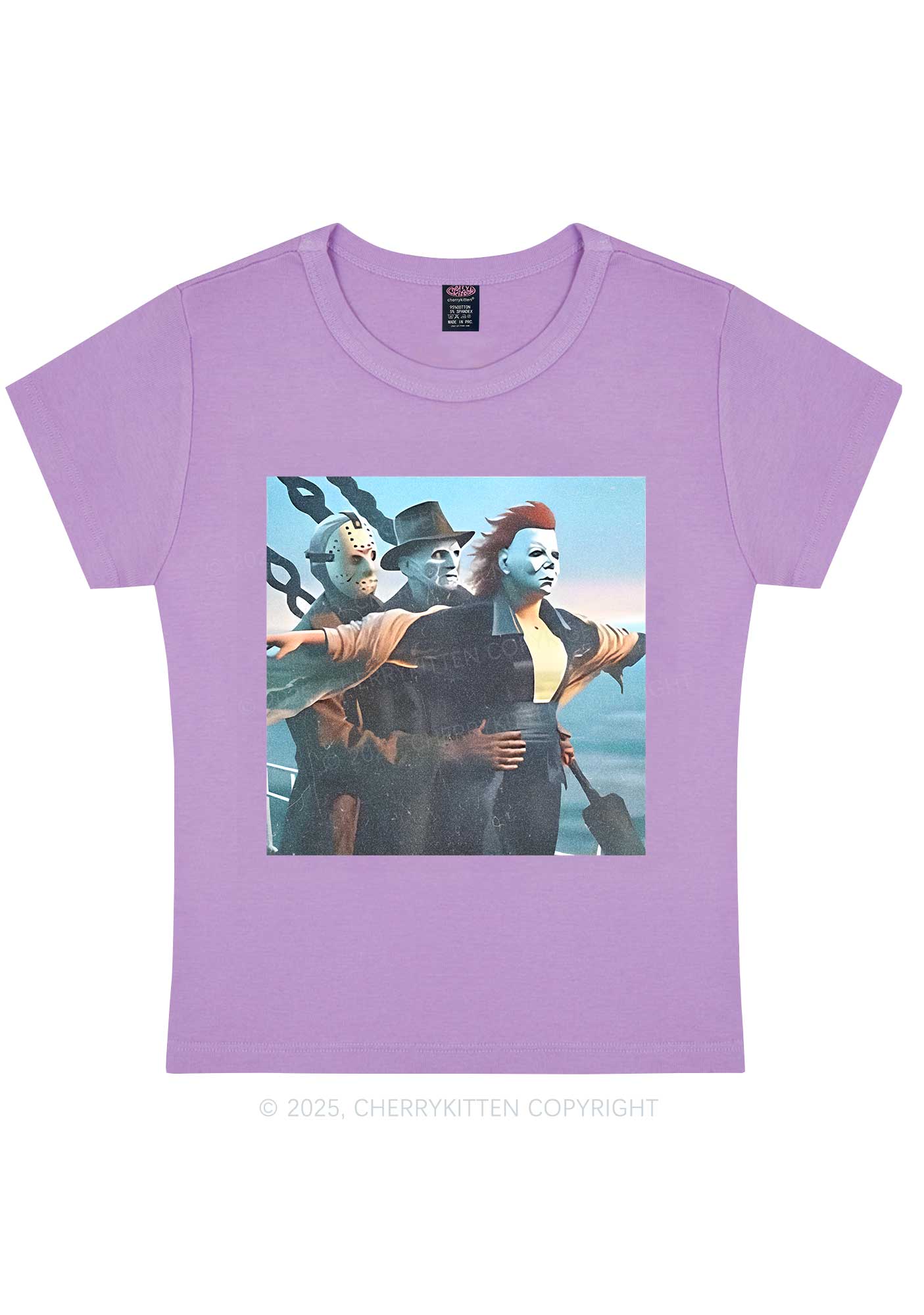 Halloween Horror Characters Y2K Baby Tee Cherrykitten