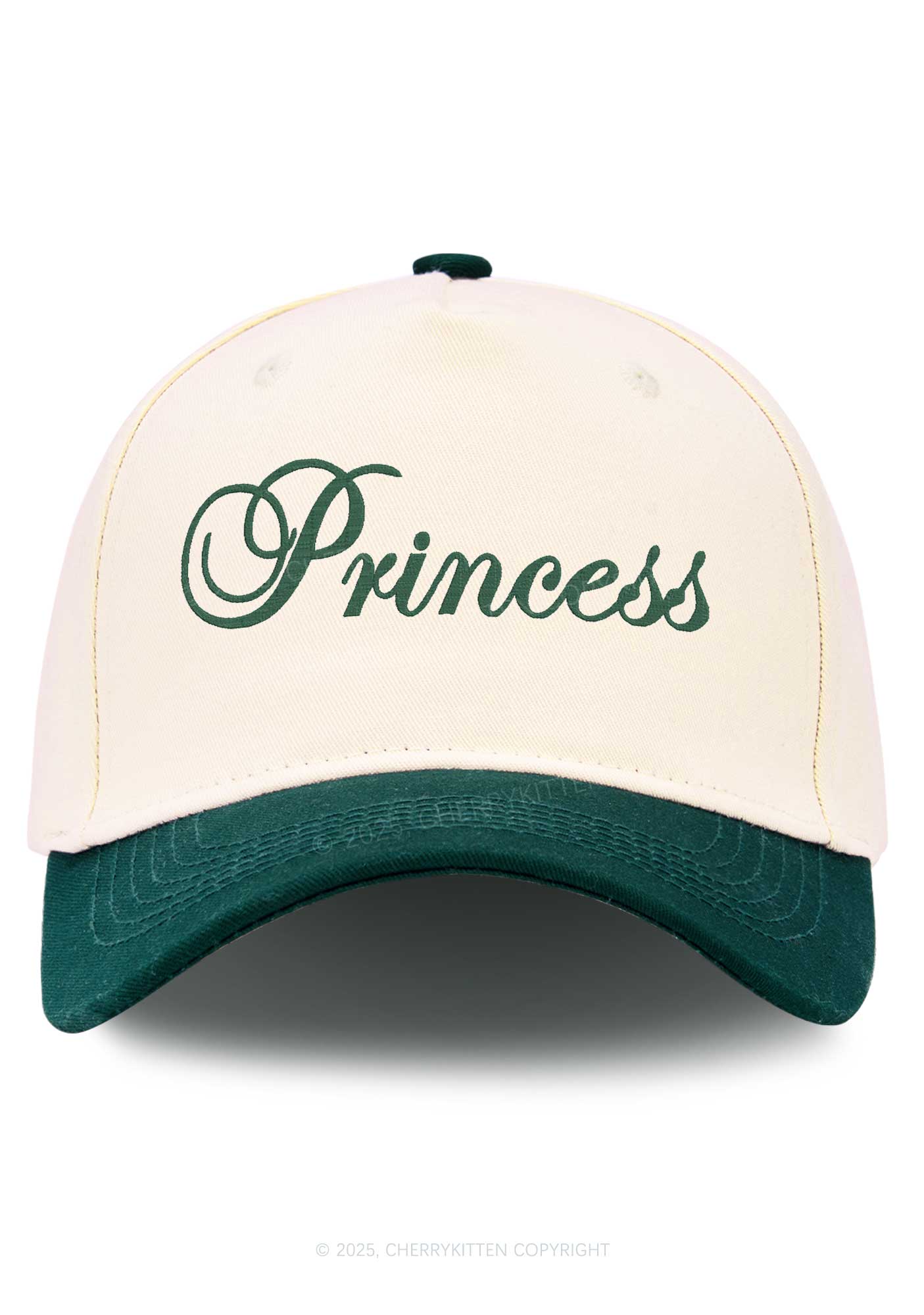 Embroidered Princess Y2K Color Block Baseball Cap Cherrykitten