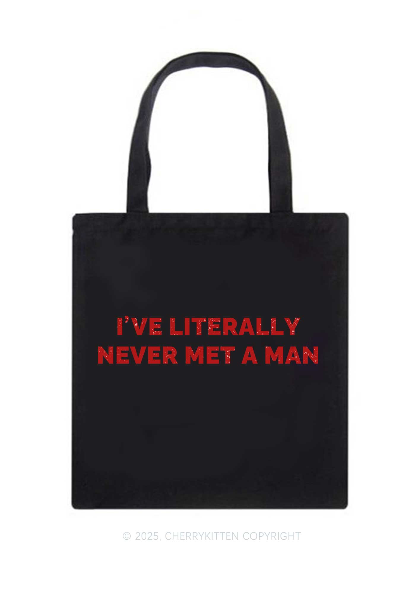 Never Met A Man Pride Y2K Canvas Tote Bag Cherrykitten
