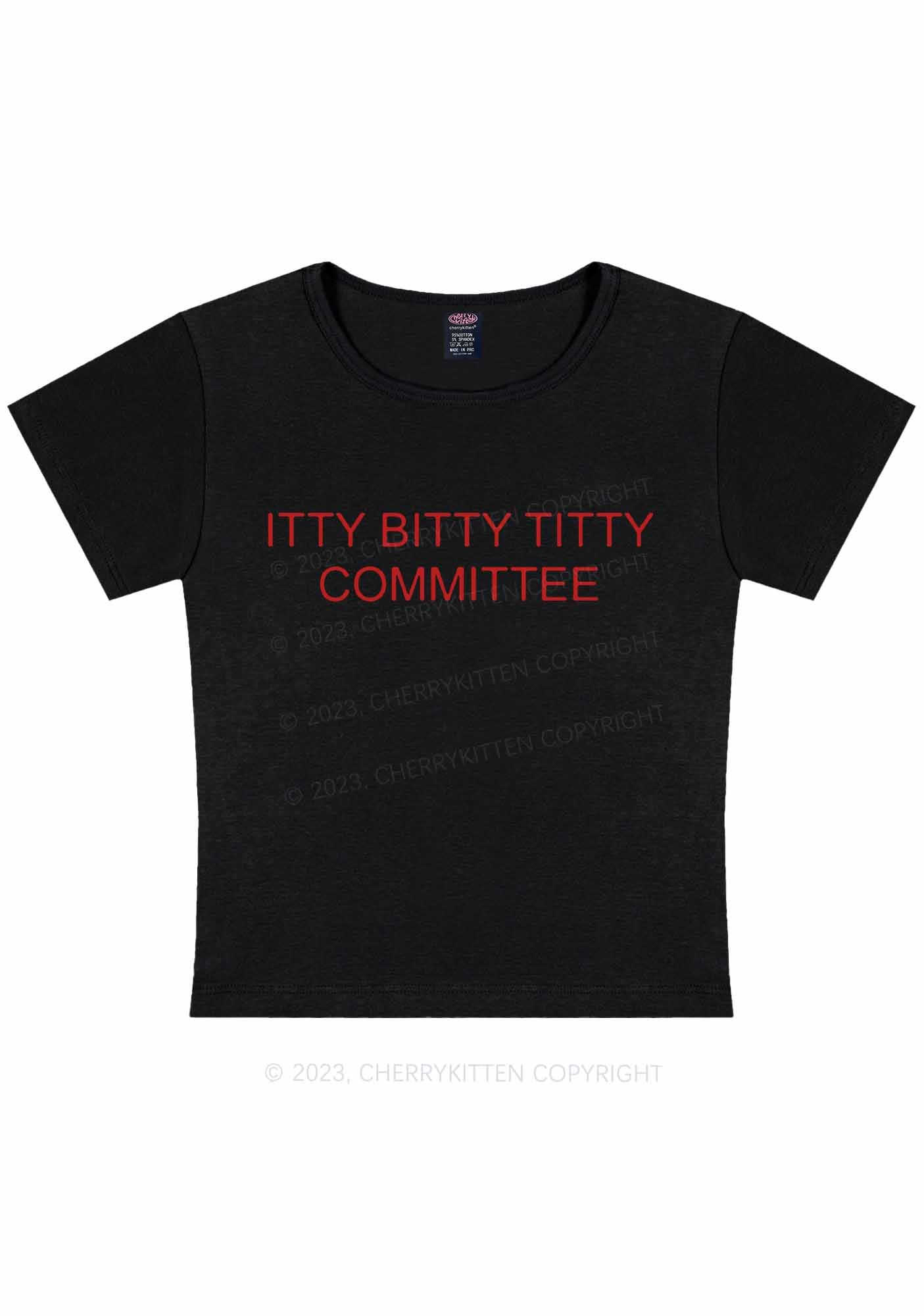 Itty Bitty Txtty Committee Y2K Baby Tee Cherrykitten