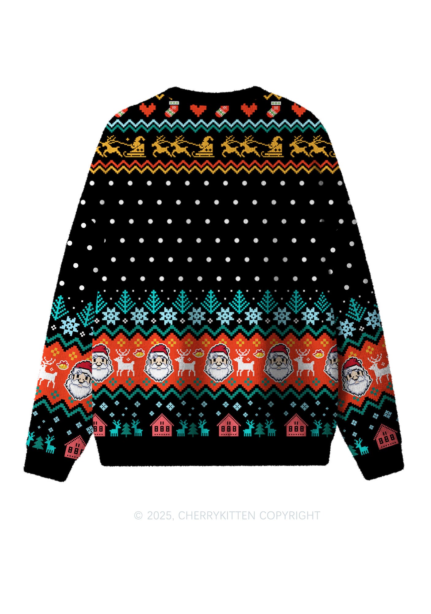 Santas Lil Slxt Y2K Christmas Knit Sweatshirt Cherrykitten