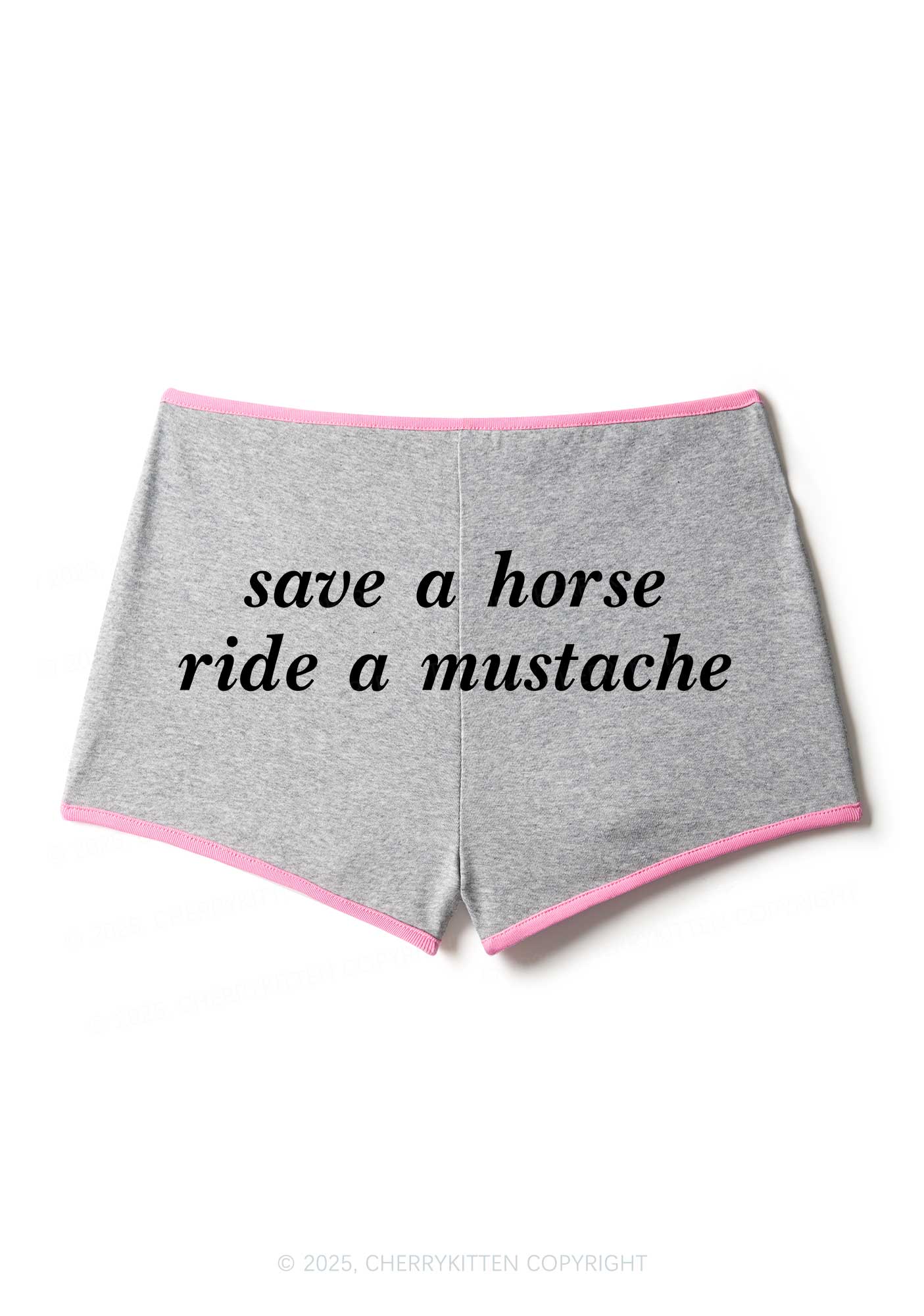 Ride A Mustache Y2K Booty Shorts Cherrykitten