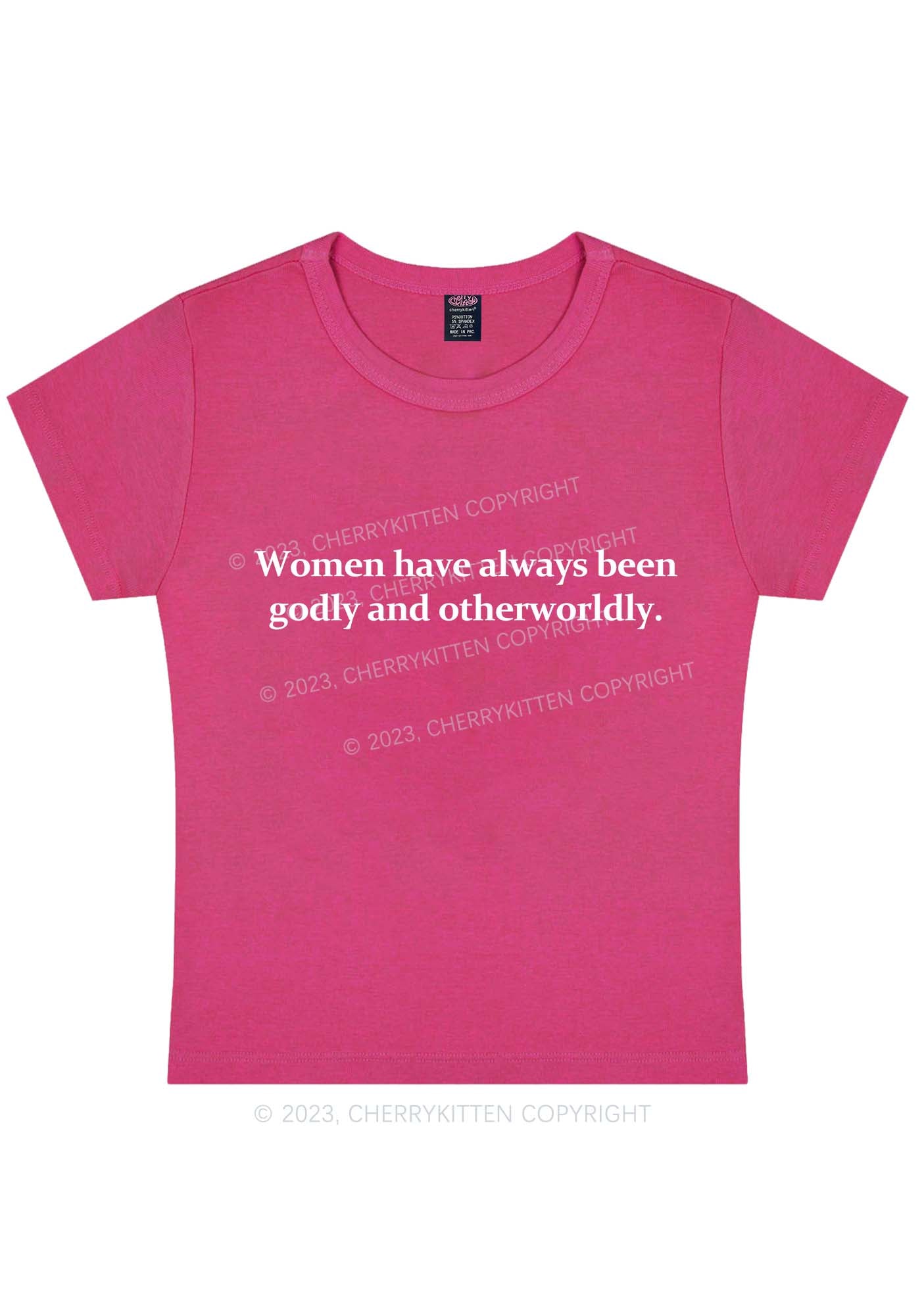 Curvy Godly and Otherworldly Women Y2K Baby Tee Cherrykitten