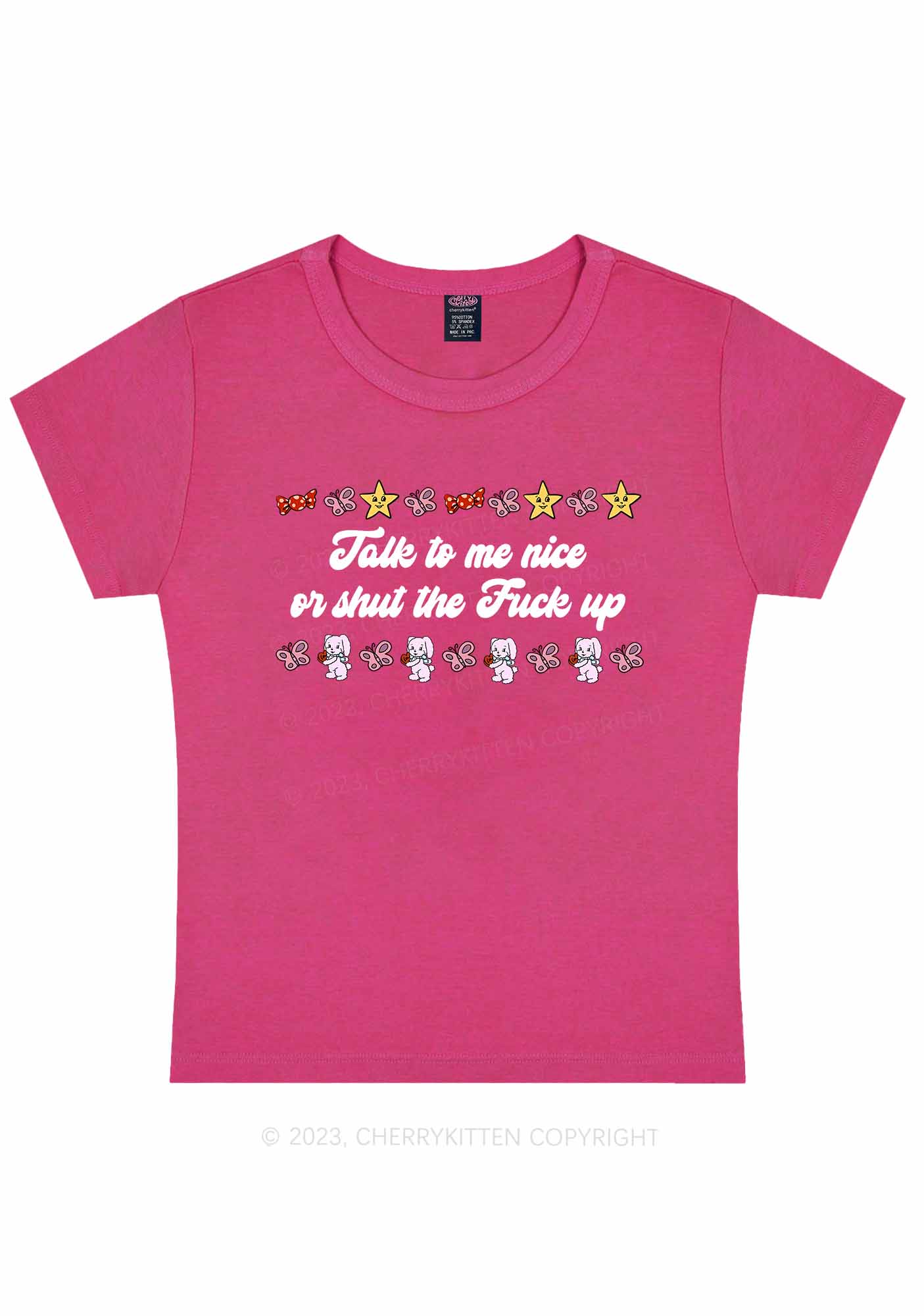 Talk To Me Nice Y2K Baby Tee Cherrykitten