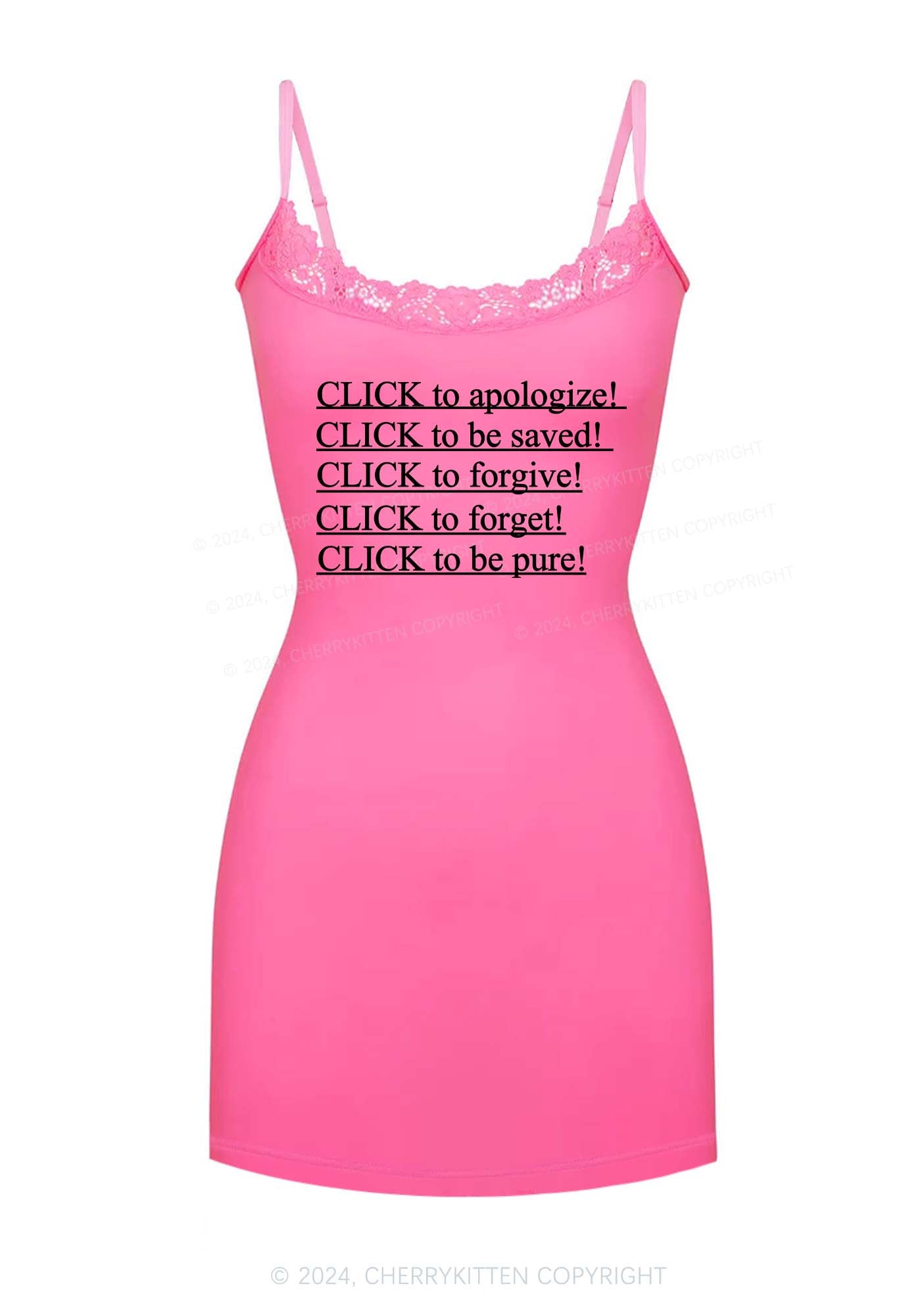 Click To Apologize Y2K Lace Slip Dress Cherrykitten