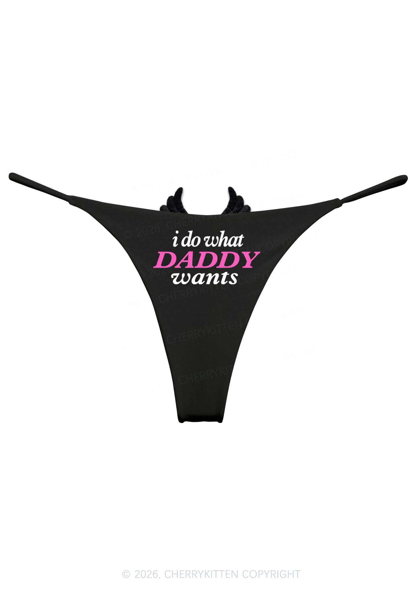Do What Daddy Wants Y2K Goth Angel Wings Bikini String Thong Cherrykitten