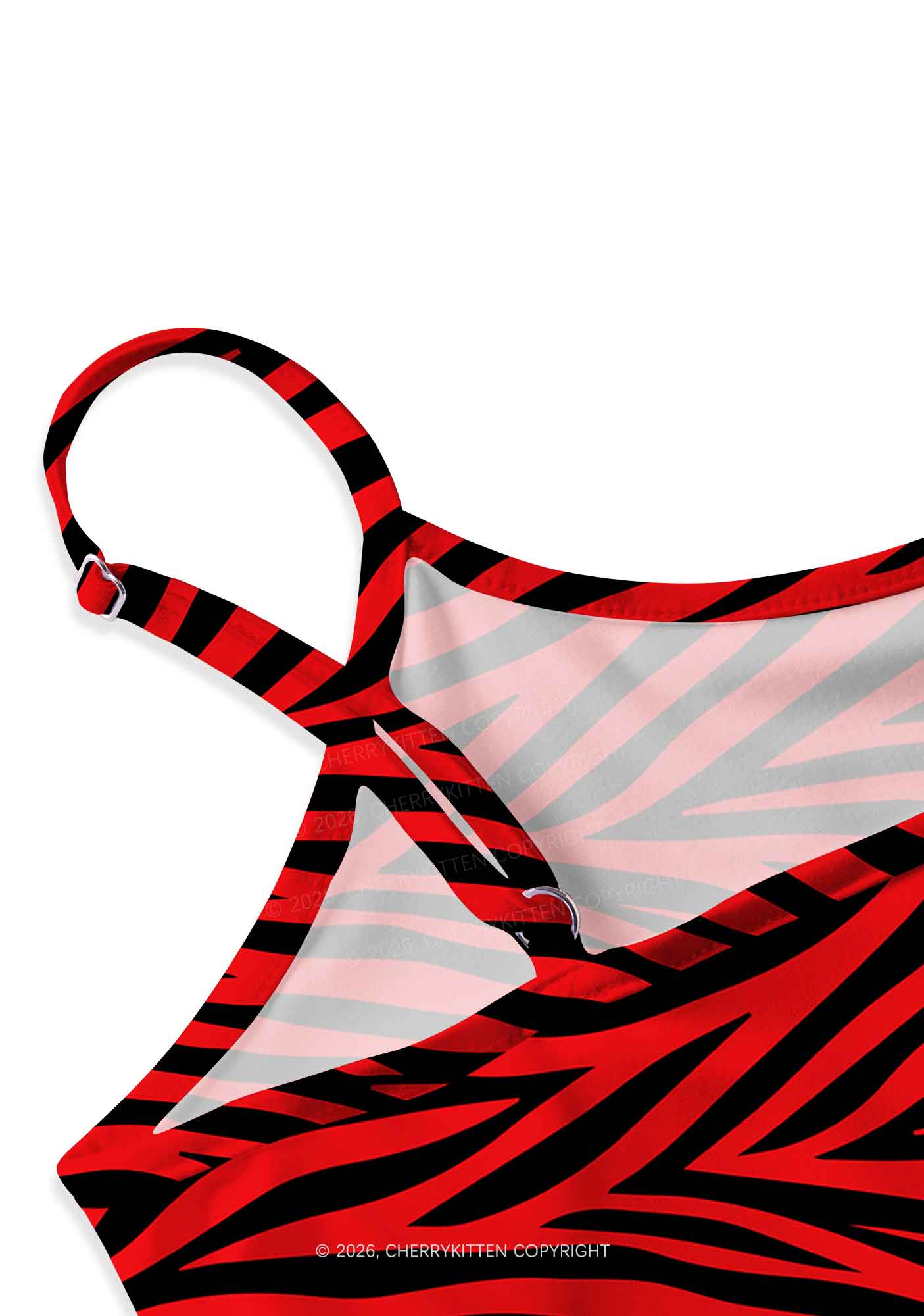 Halloween Red Zebra Stripe Y2K Print Slip Dress Cherrykitten