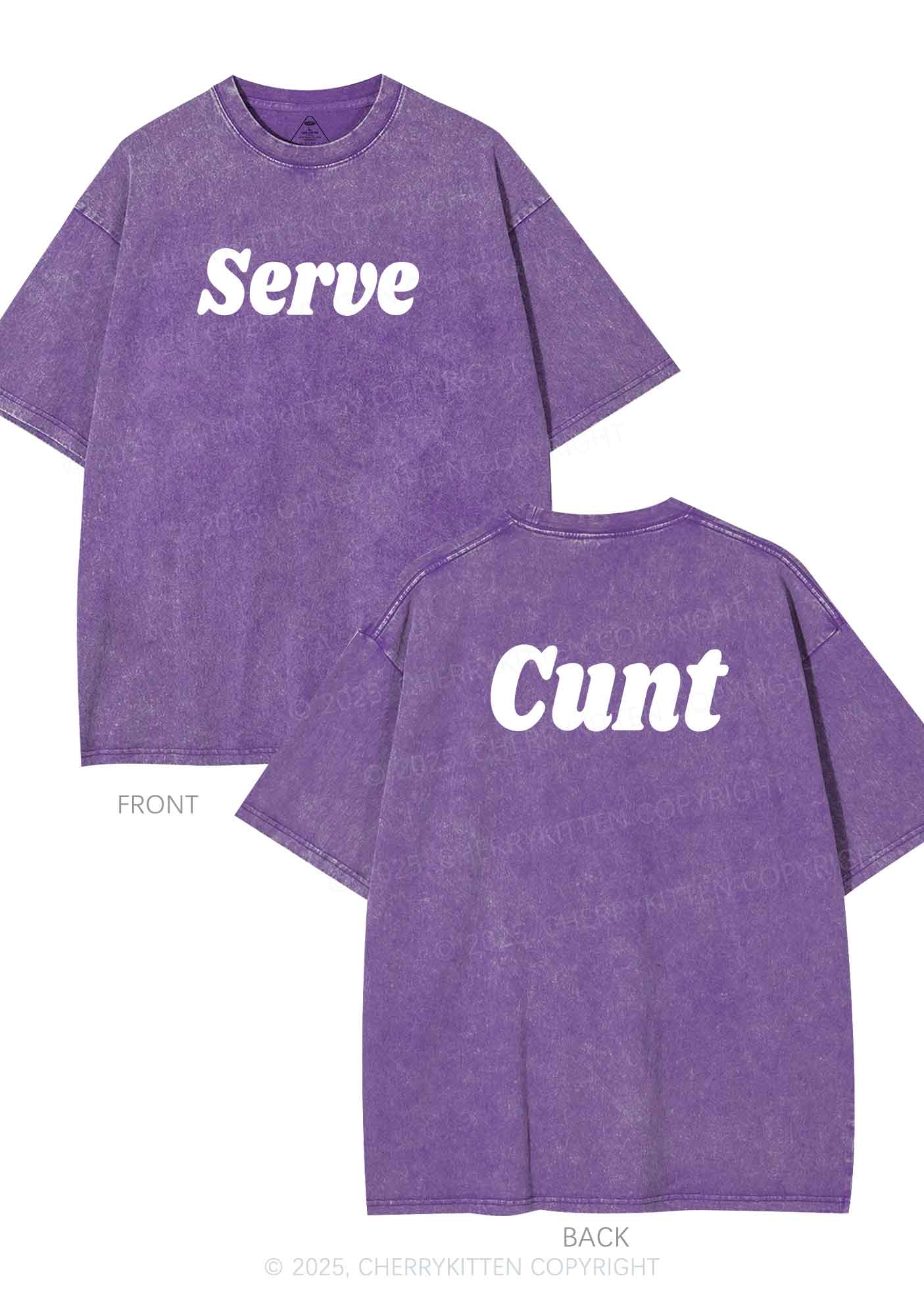 Serve Cxxt Two Sides Y2K Shirts Washed Tee Cherrykitten