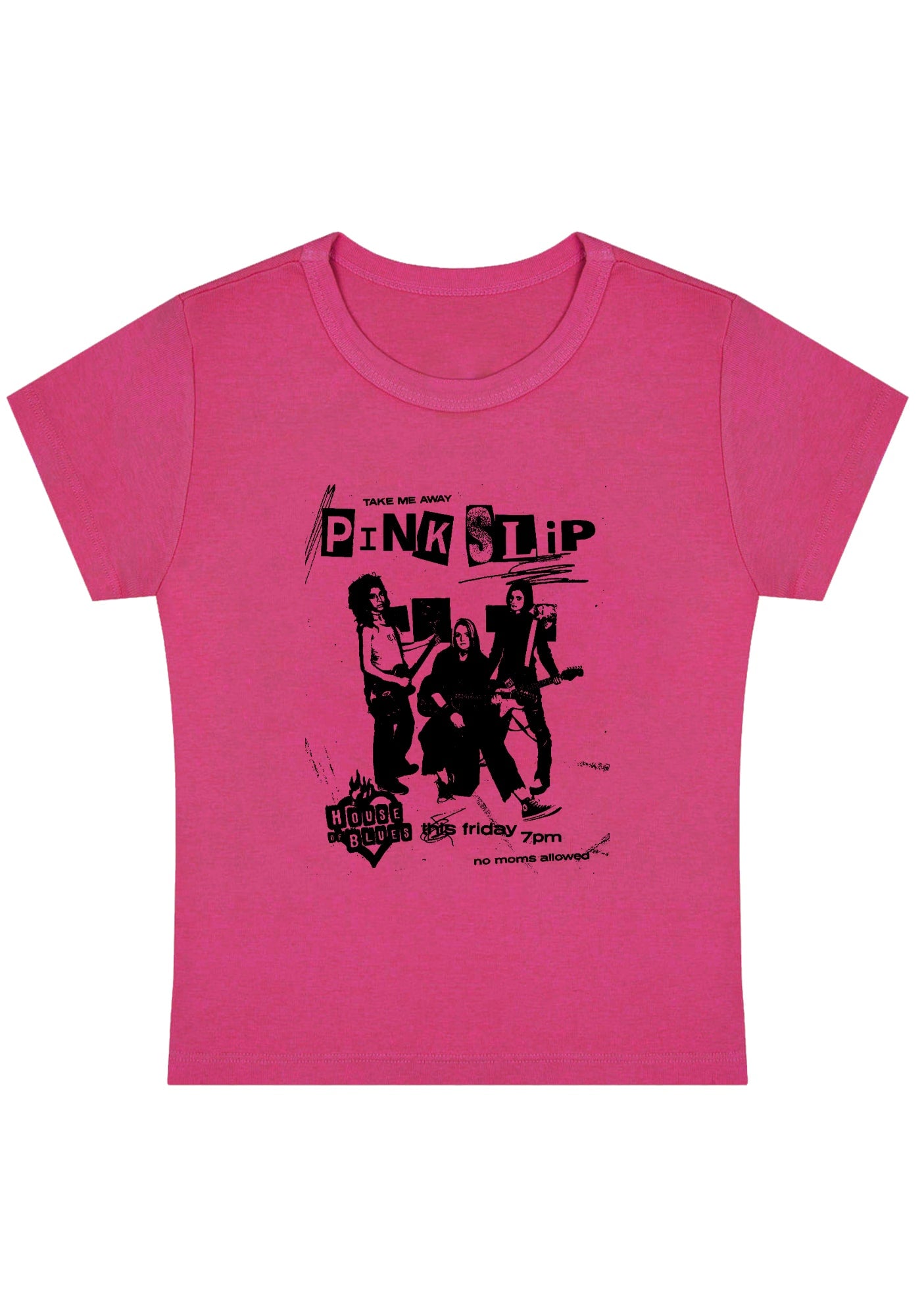 Pink Slip Take Me Away Y2K Baby Tee