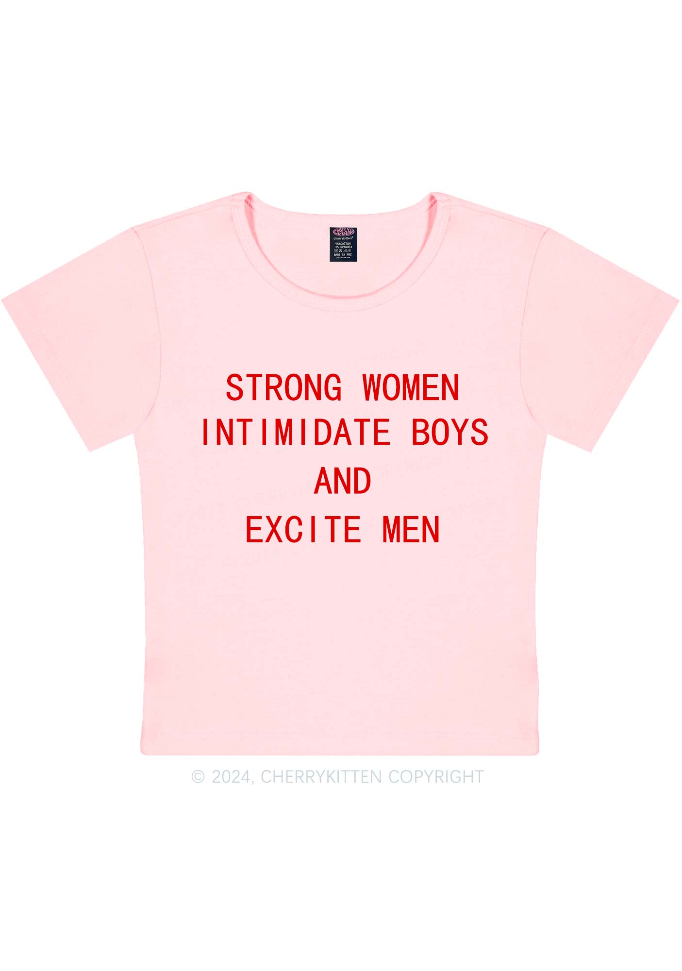 Strong Women Excite Men Y2K Baby Tee Cherrykitten