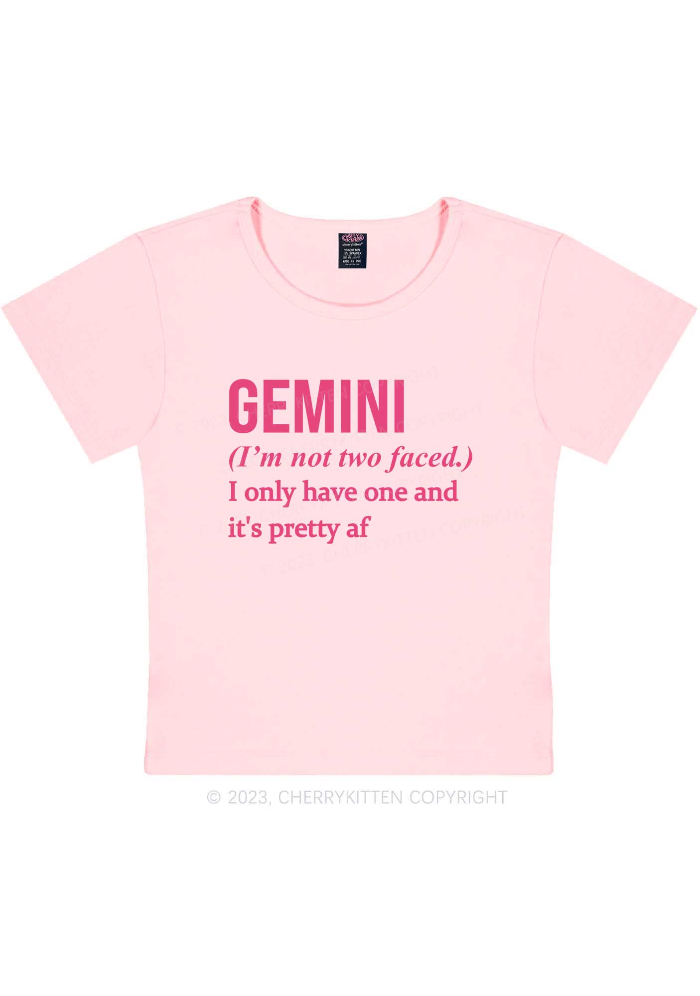 Pretty Gemini Y2K Baby Tee Cherrykitten