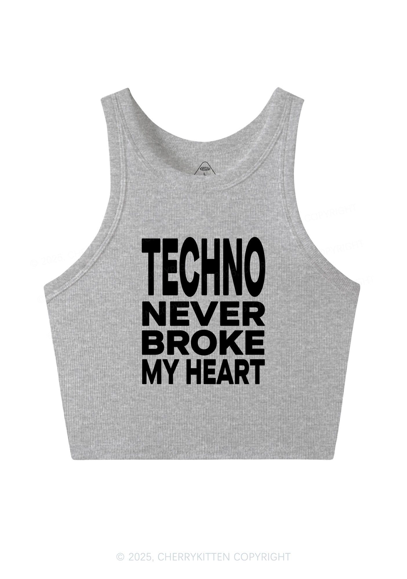 Techno Heart Y2K Crop Tank Top Cherrykitten