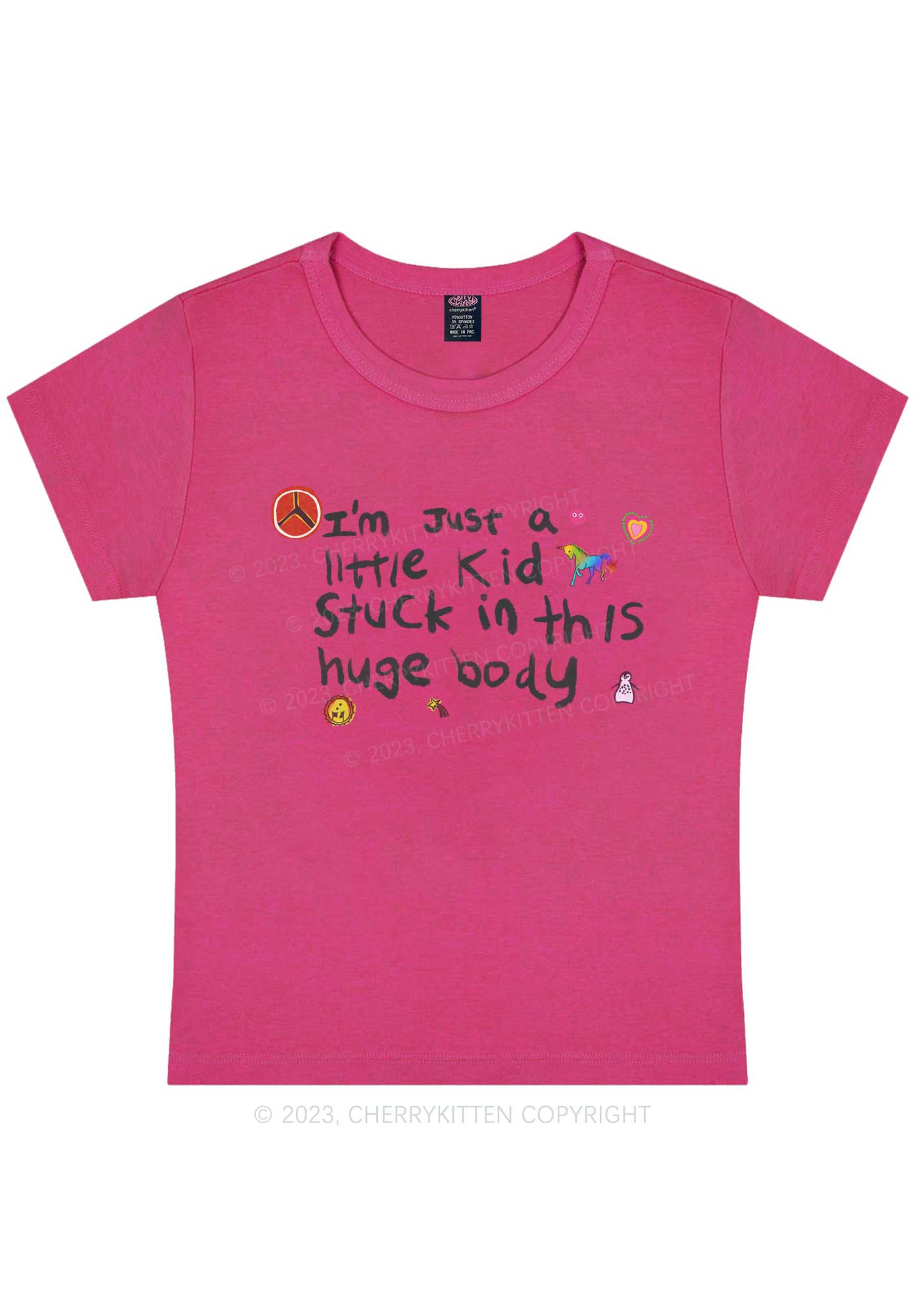 Stuck In Huge Body Y2K Baby Tee Cherrykitten