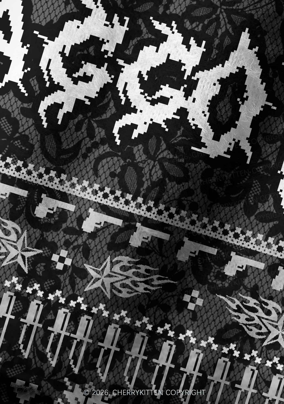 Punk Faggot Pride Y2K Print Knit Beanie Cherrykitten