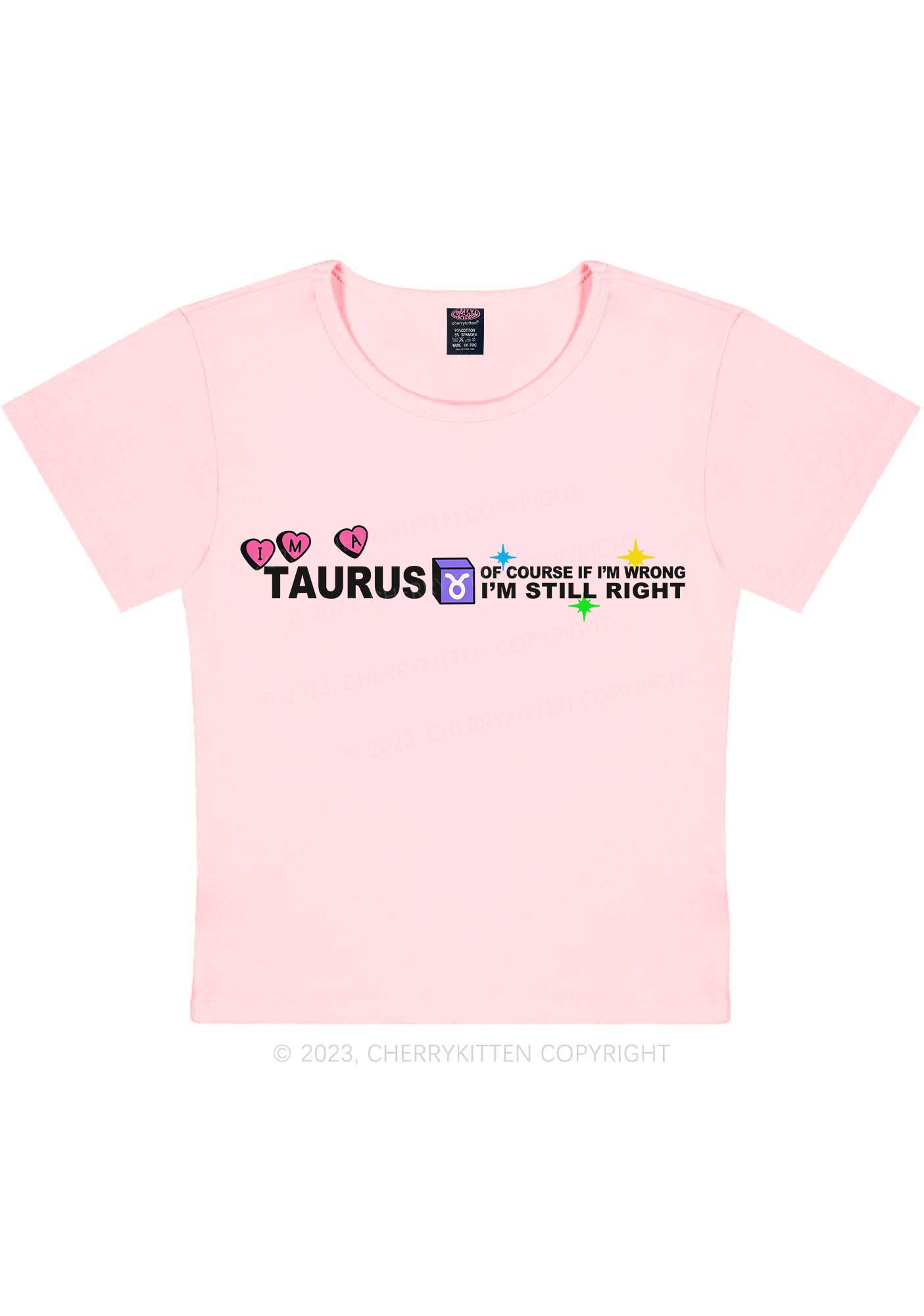 I'm A Taurus Y2K Baby Tee Cherrykitten