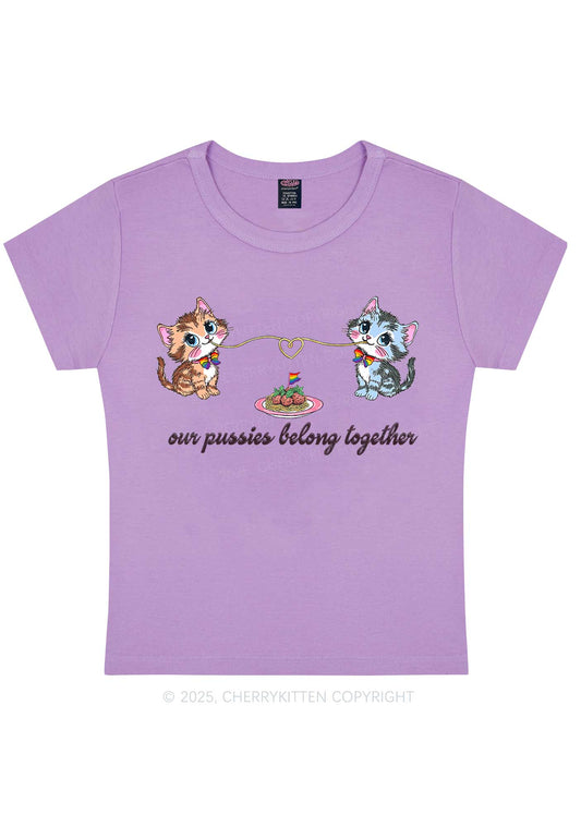 Our Puxxies Belong Together Pride Y2K Baby Tee Cherrykitten