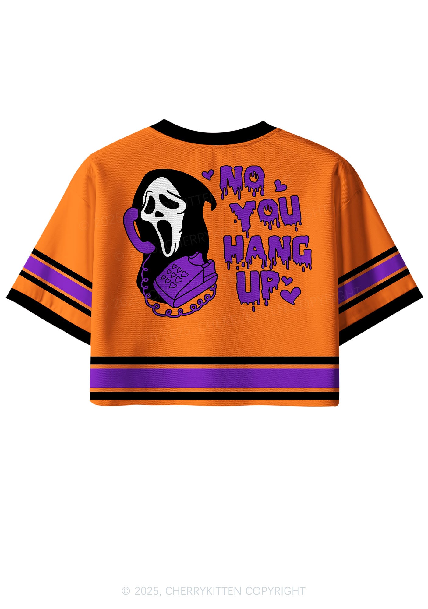Halloween Custom Horror Hang Up Y2K Crop Sport Jersey Shirts Cherrykitten