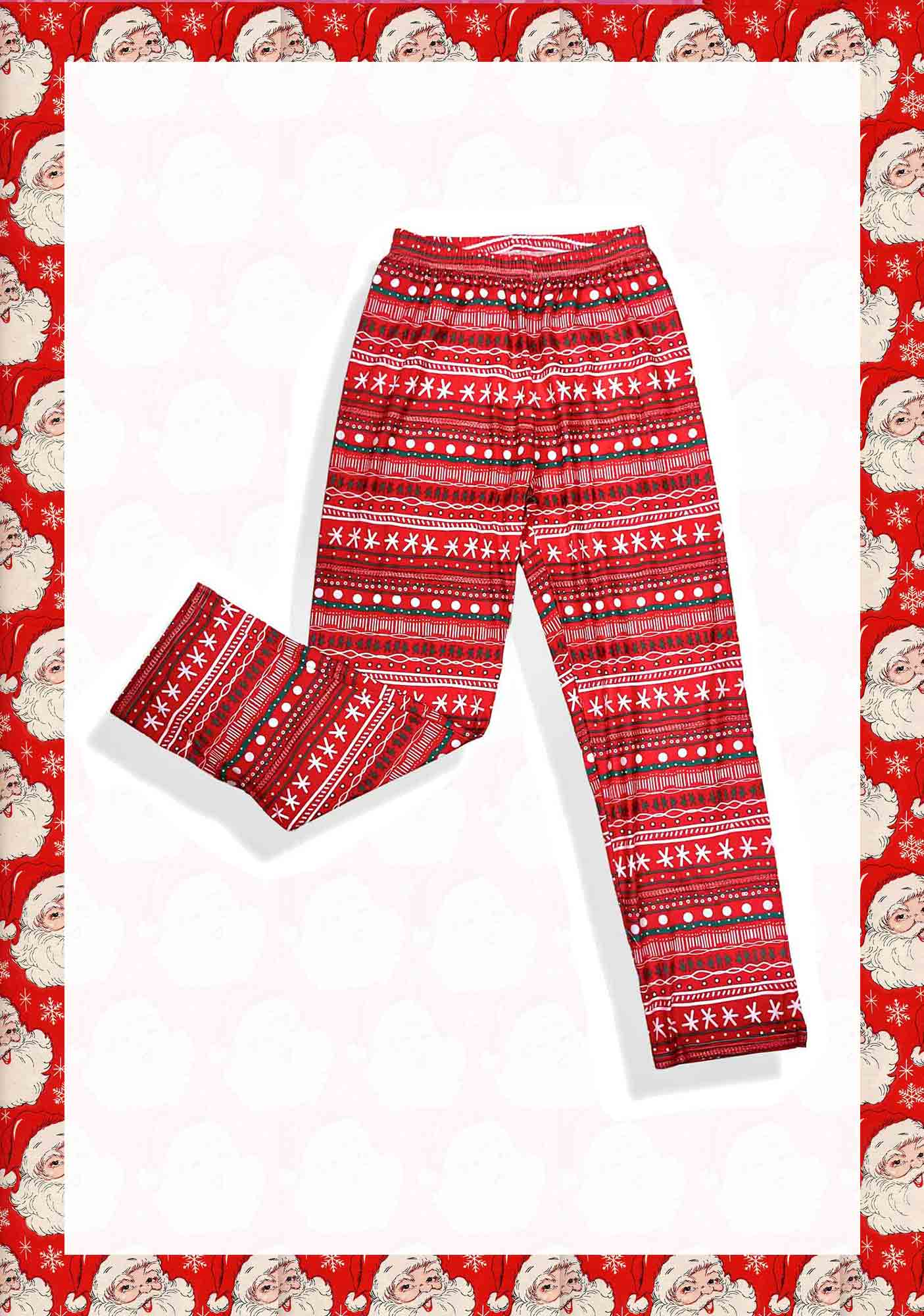 Red Snowflakes Loungewear Plaid Pajama Pants