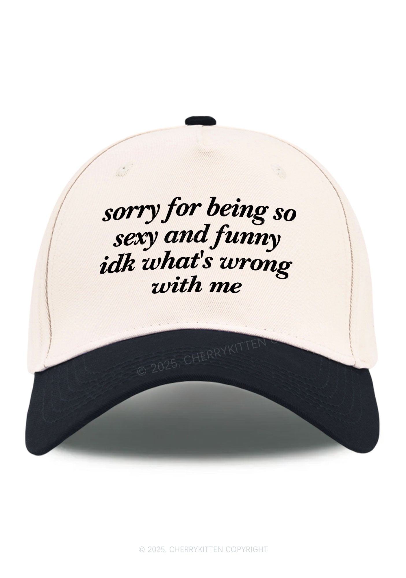 Sorry For Being So Funny Y2K Color Block Baseball Cap Cherrykitten