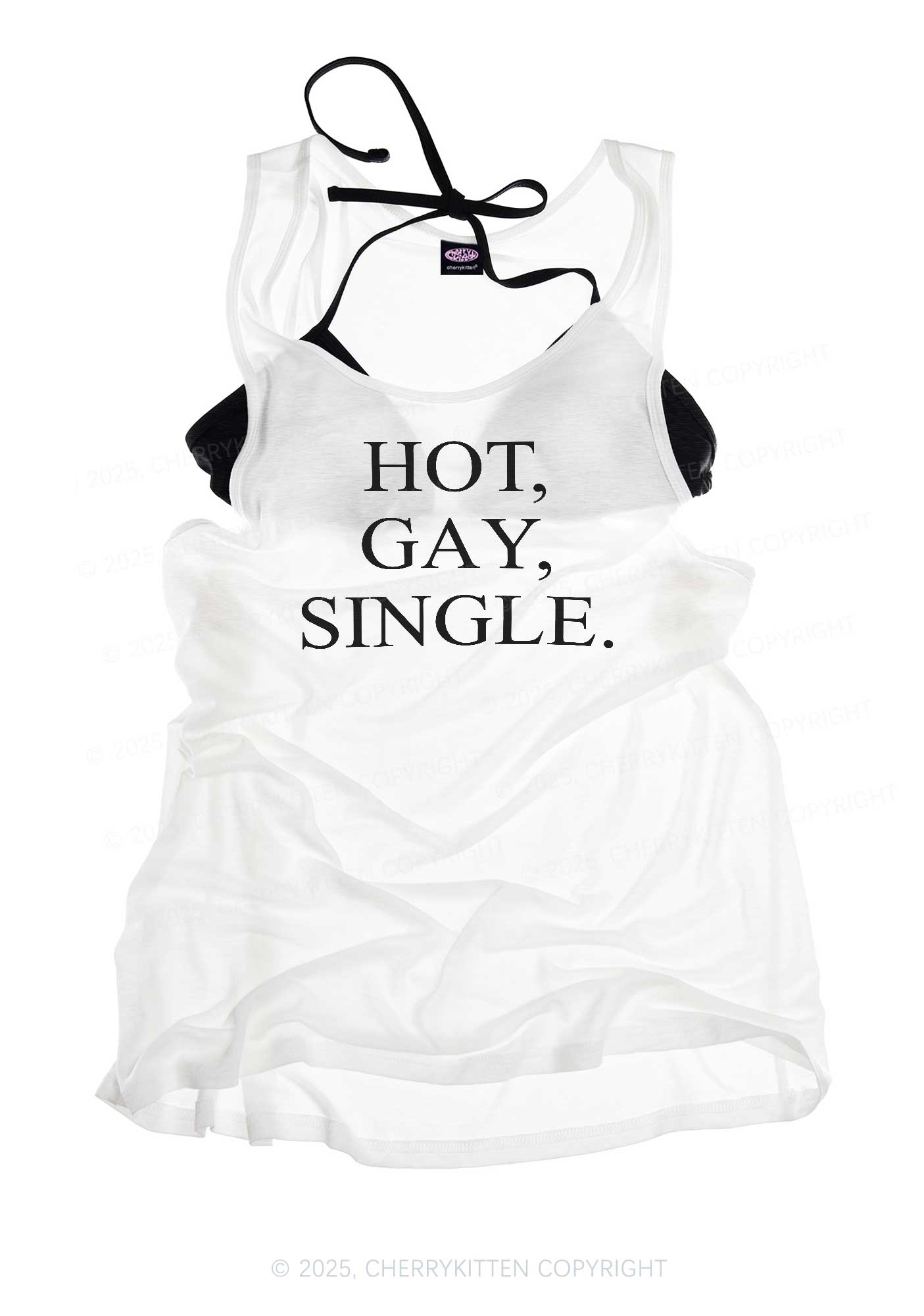 Hot Gay Single Pride Y2K Sheer Boyfriend Tank Cherrykitten