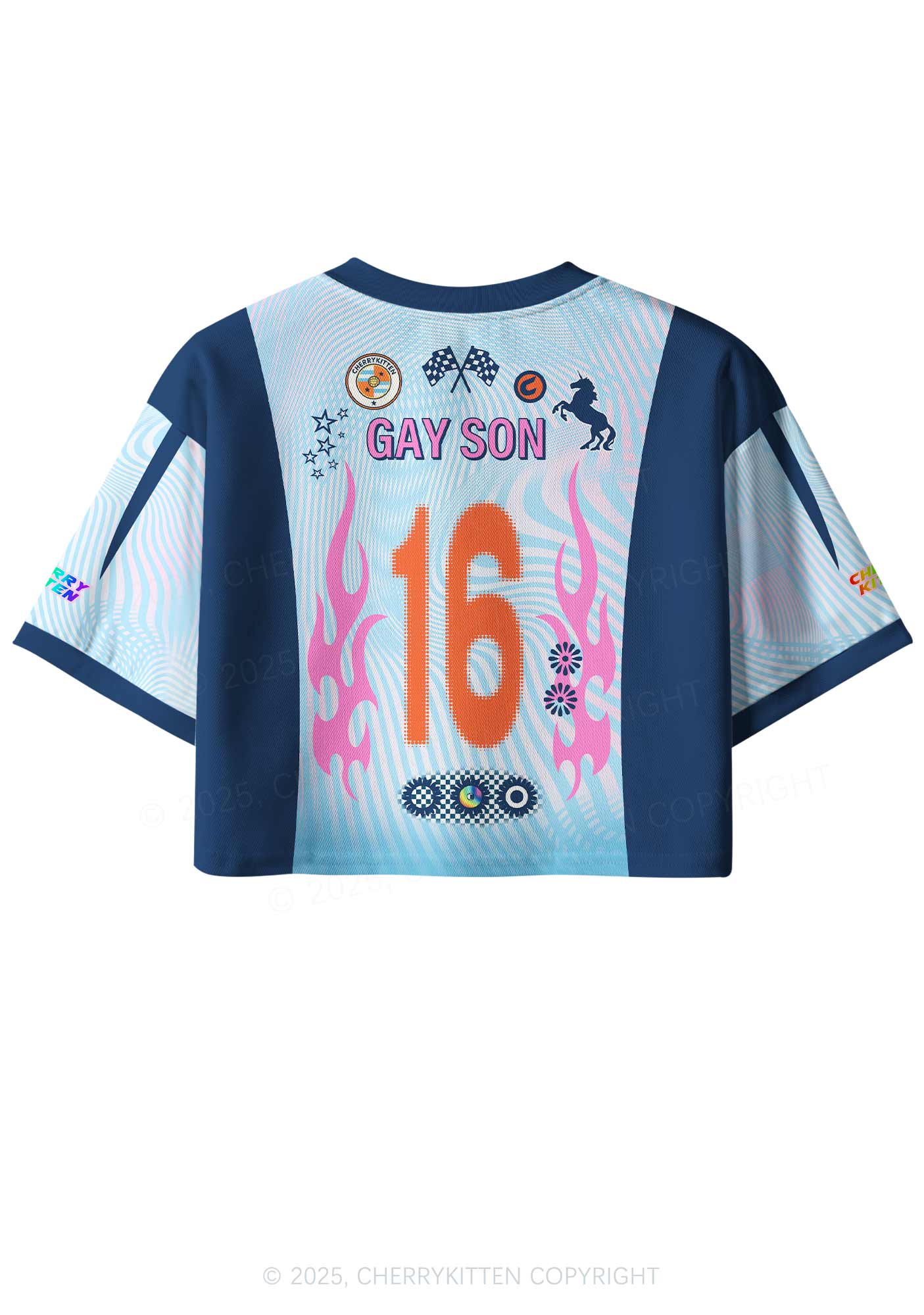 Custom Gay Son Pride Y2K Crop Sport Jersey Shirts Cherrykitten