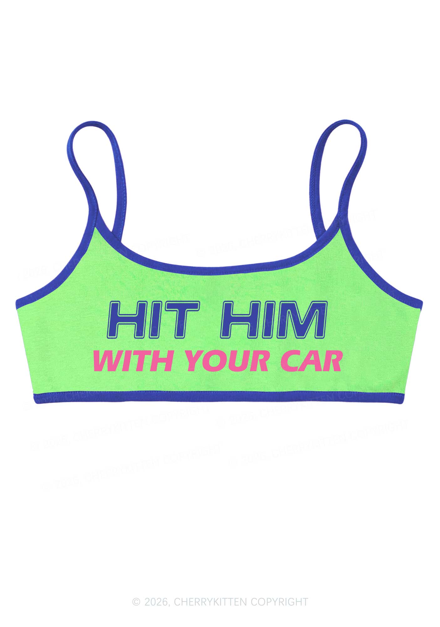 Hit Him With Your Car Y2K Super Crop Cami Cherrykitten