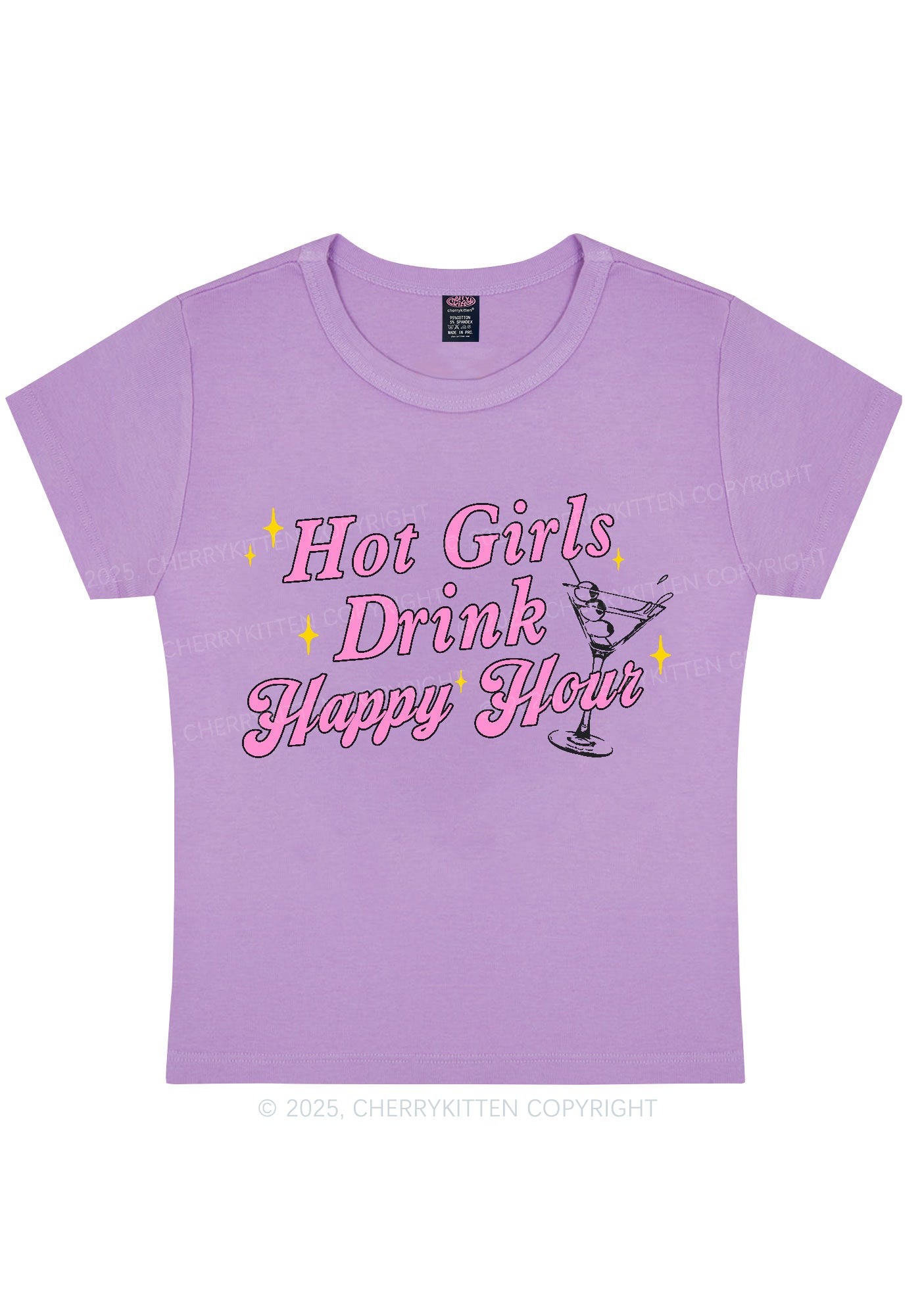 Hot Girls Drink Happy Hour Y2K Baby Tee Cherrykitten