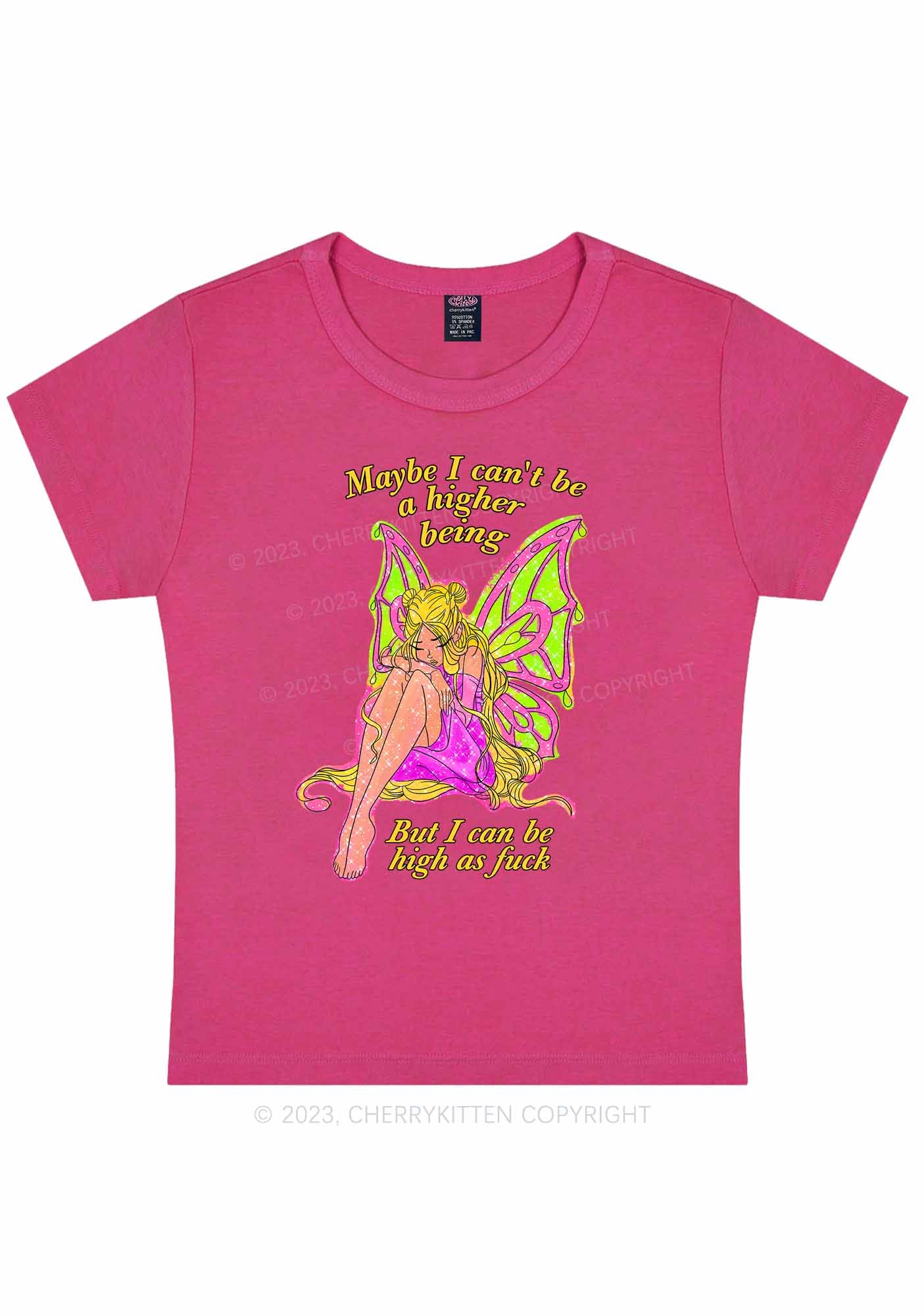 Curvy I Can't Be A Higher Y2K Baby Tee Cherrykitten