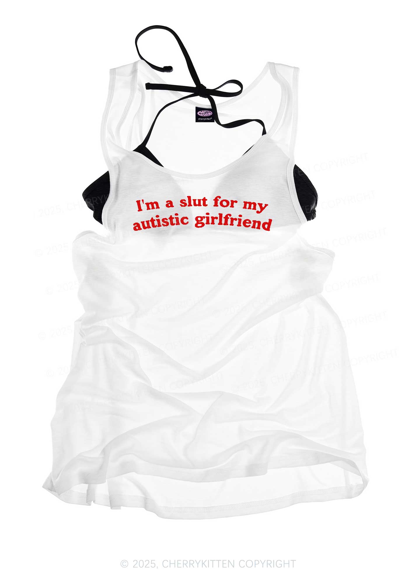 Slxt For My Autistic GF Y2K Sheer Boyfriend Tank Cherrykitten