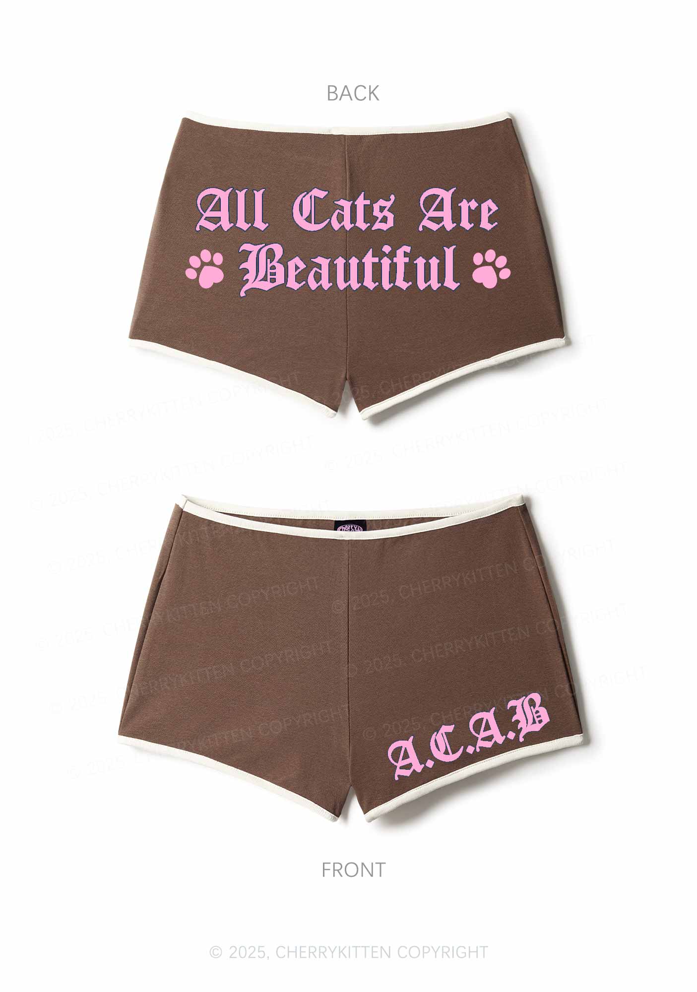 ACAB Cats Y2K Booty Shorts Cherrykitten