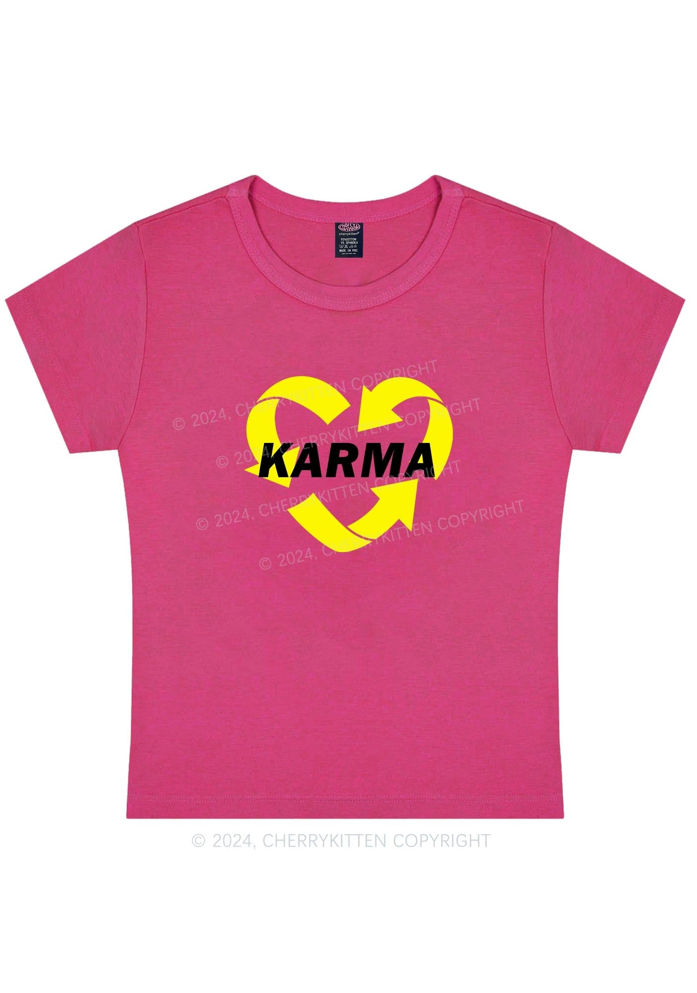 Curvy Karma Heart Y2K Baby Tee Cherrykitten