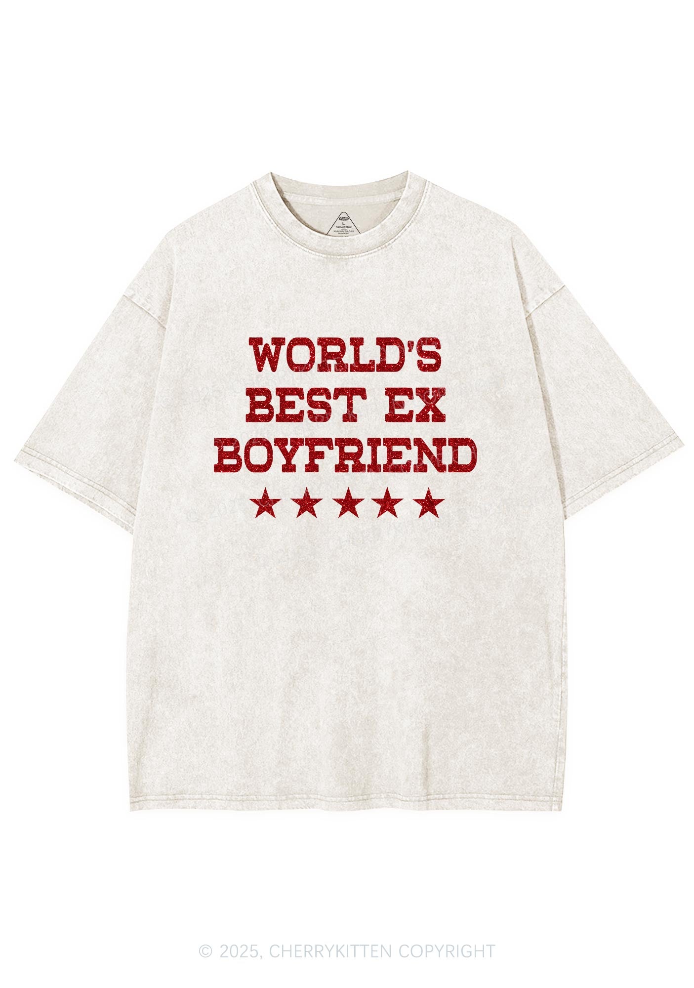 Glitter Best Ex Boyfriend Y2K Shirts Washed Tee Cherrykitten