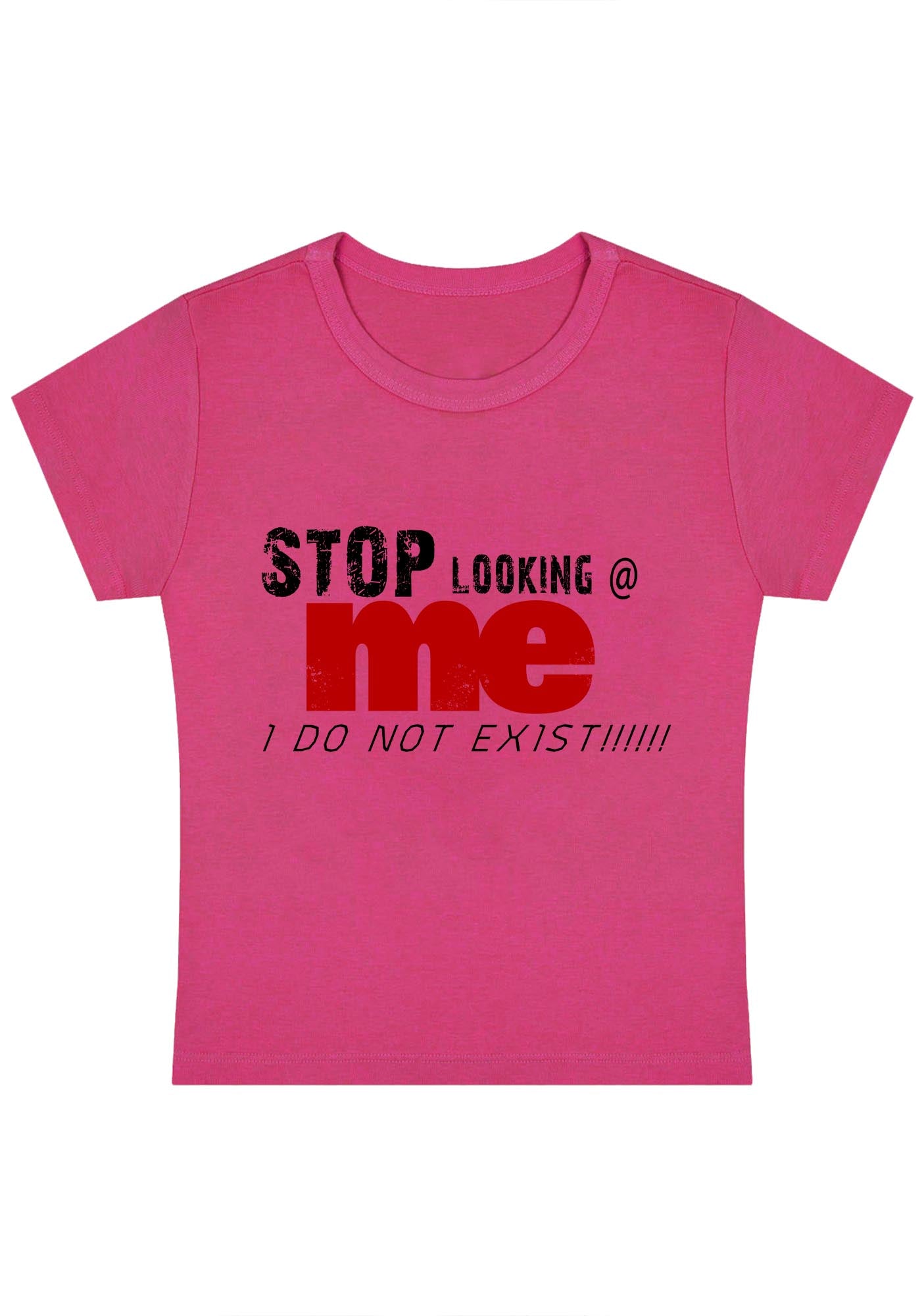 Curvy Stop Looking At Me Baby Tee