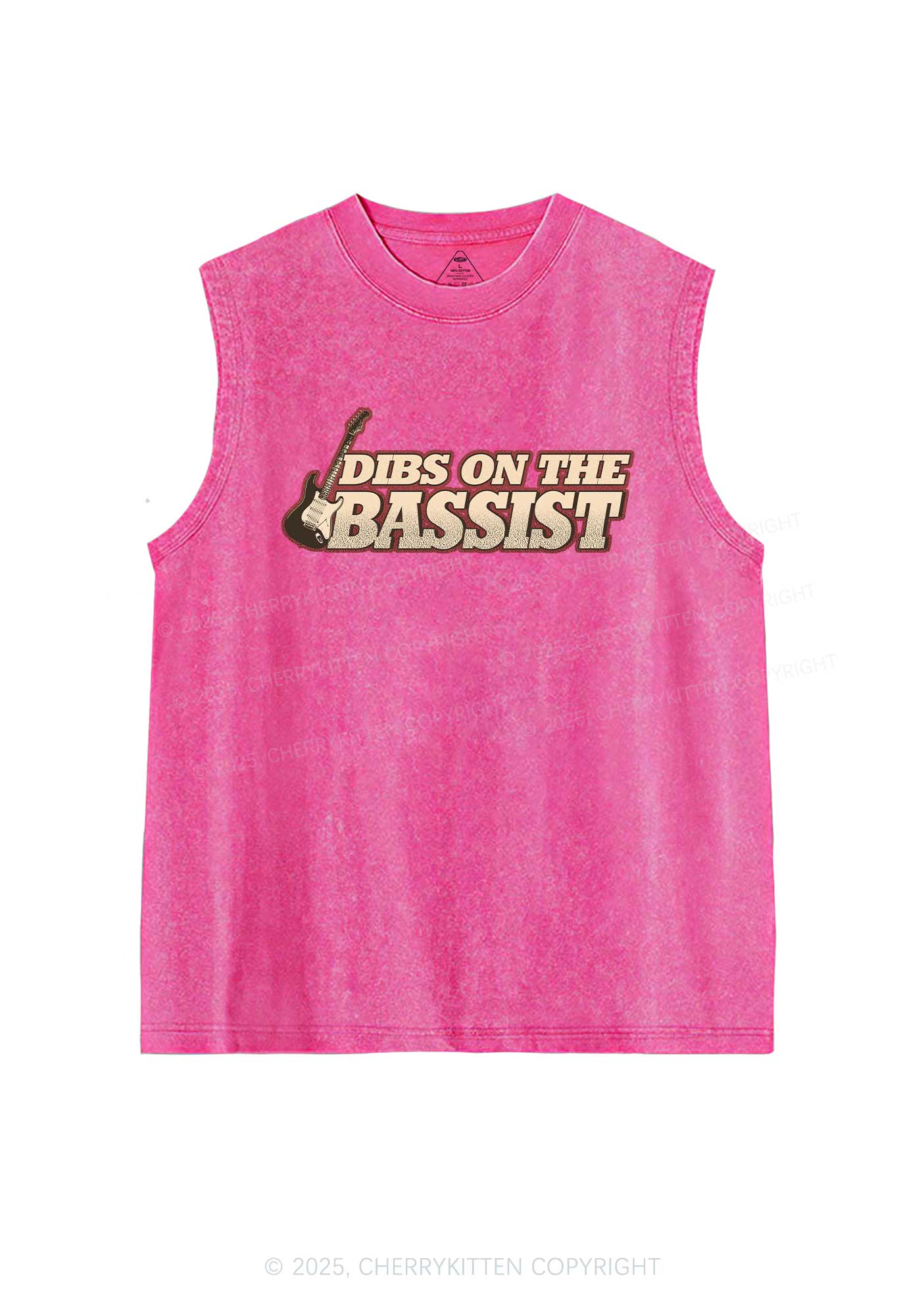 Dibs On The Bassist Y2K Washed Muscle Tank Cherrykitten