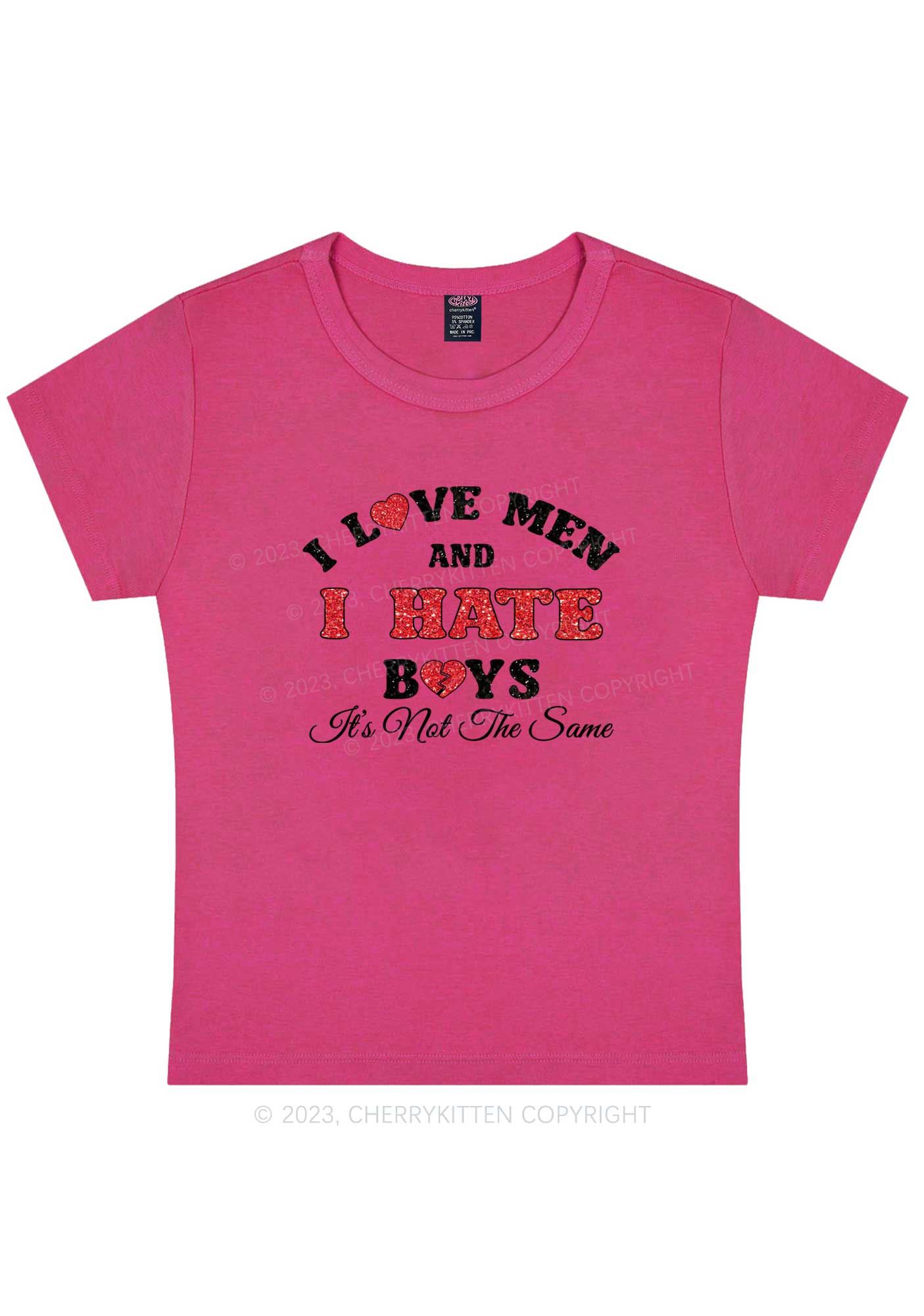 Curvy I Hate Boys Y2K Baby Tee Cherrykitten