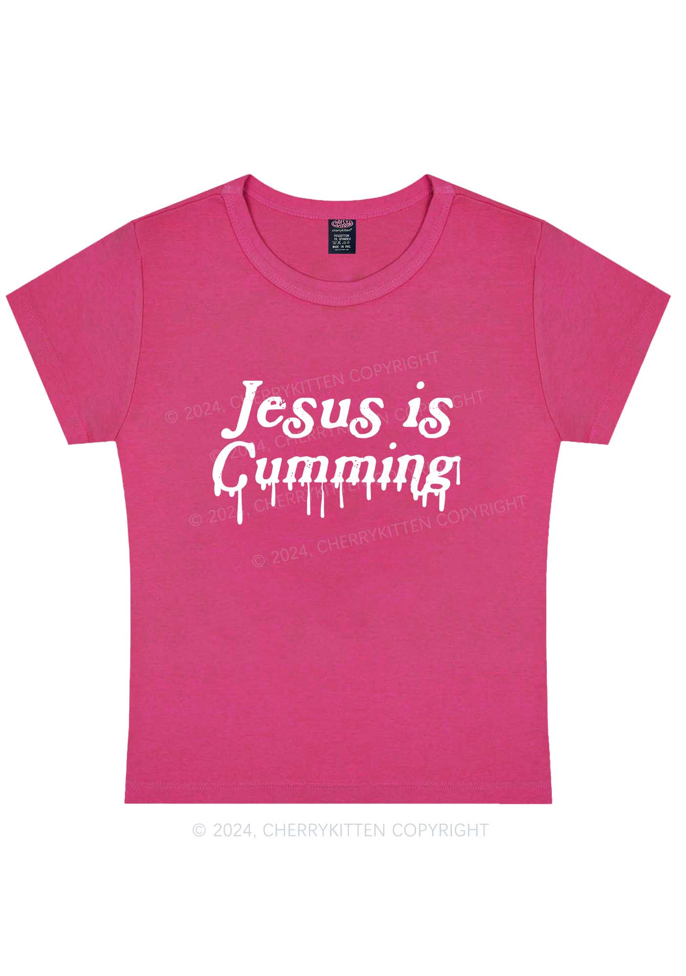 Curvy Jesus Is Cumming Y2K Baby Tee Cherrykitten