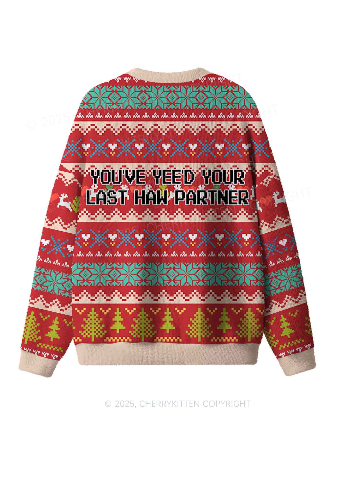Your Last Haw Partner Y2K Christmas Knit Sweatshirt Cherrykitten