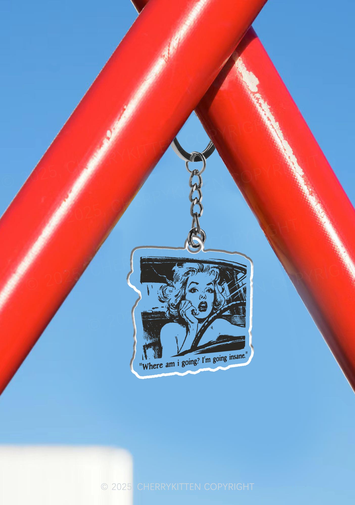 Woman Going Insane 1Pc Y2K Keychain Cherrykitten