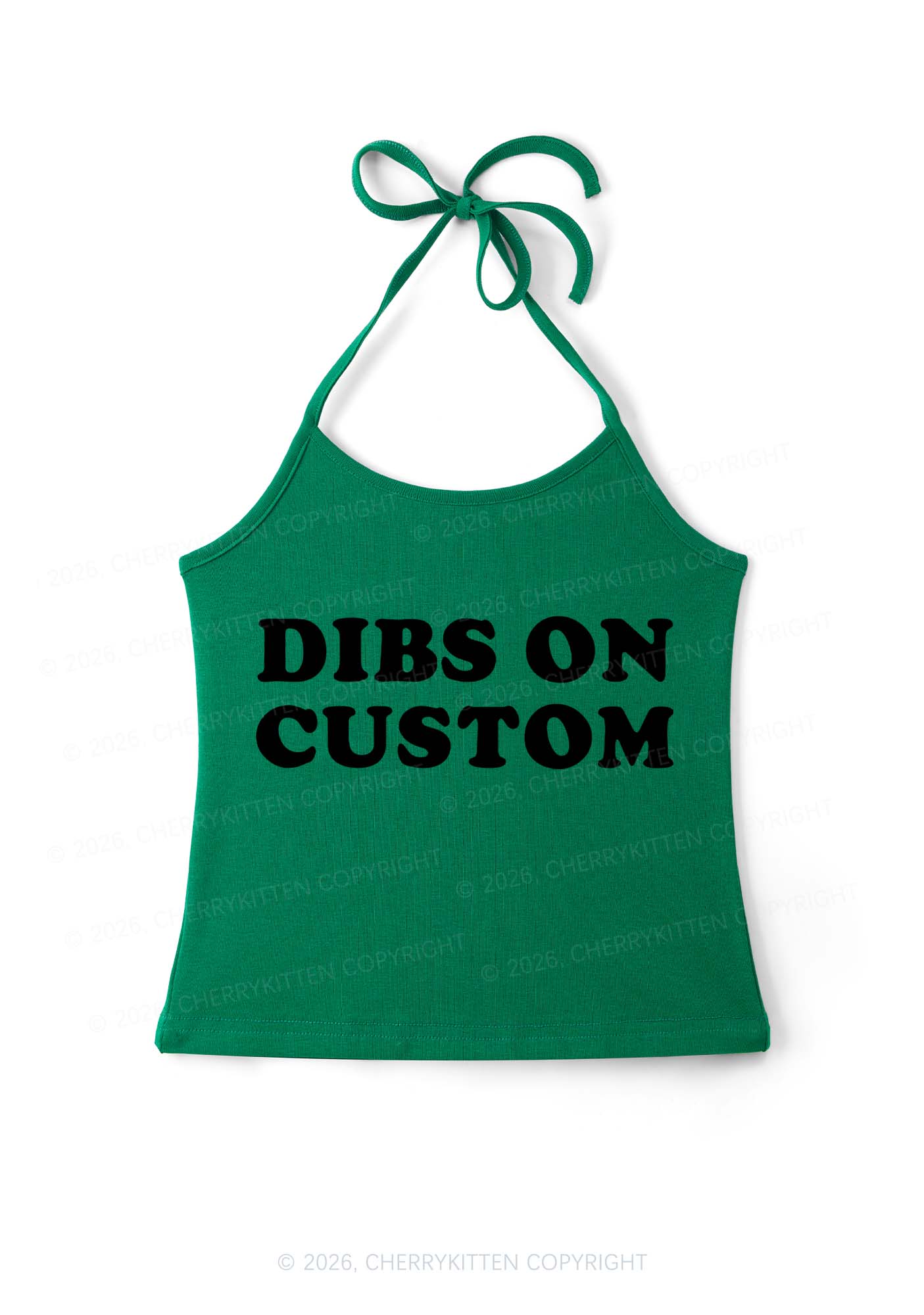 Dibs On Custom Y2K Halter Neck Cami Cherrykitten